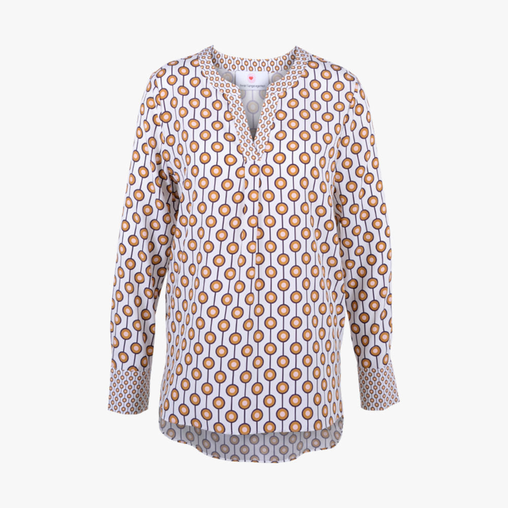 Seidenstretchbluse Print (braun, 32) | braun