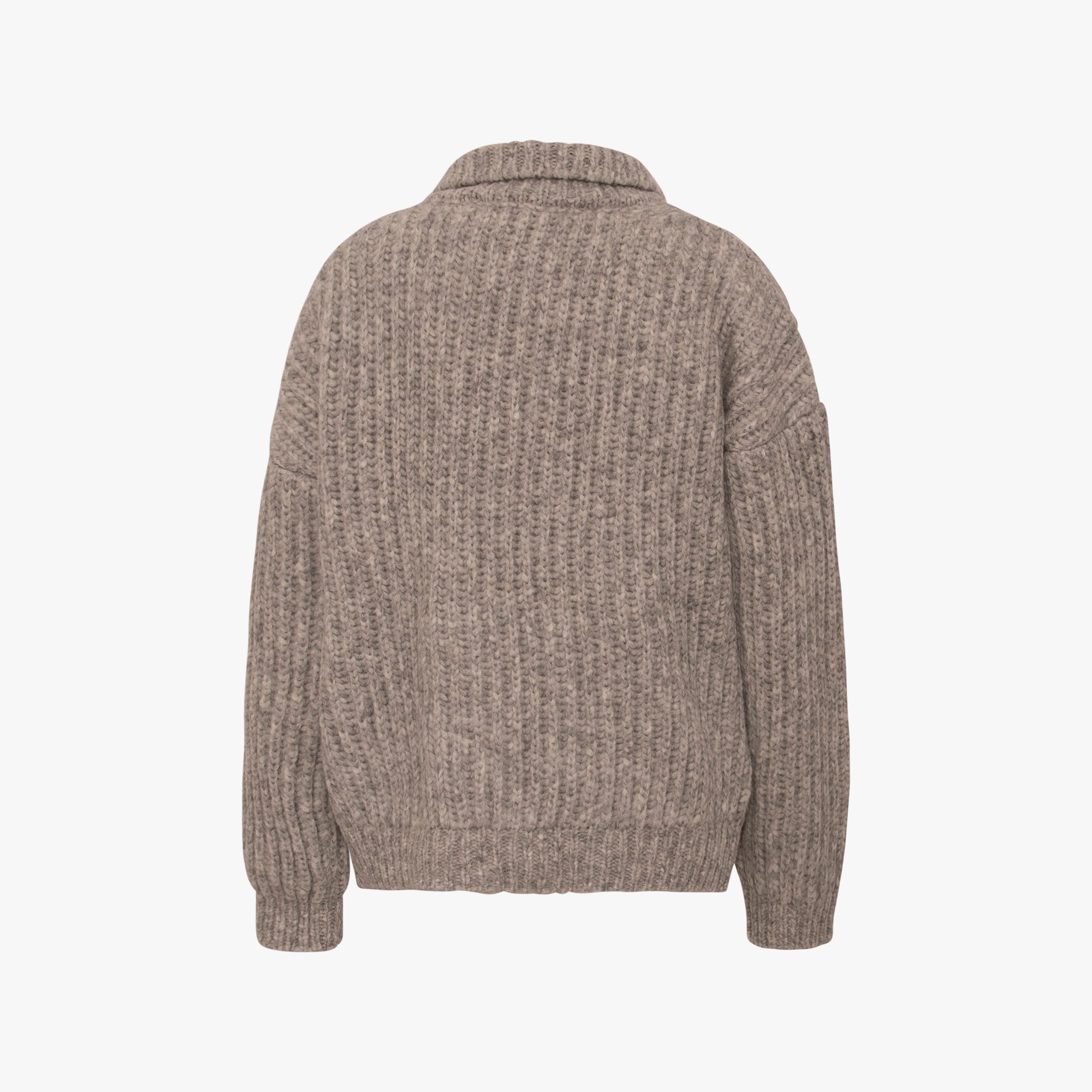 Grobstrick-Zopfpulli | graumelange