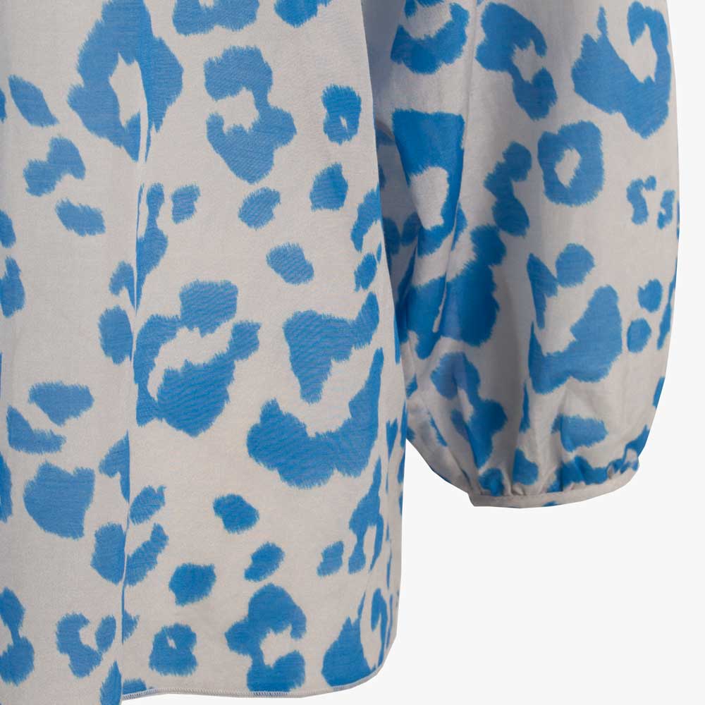 iHeart Schlupfbluse Leoprint | blau
