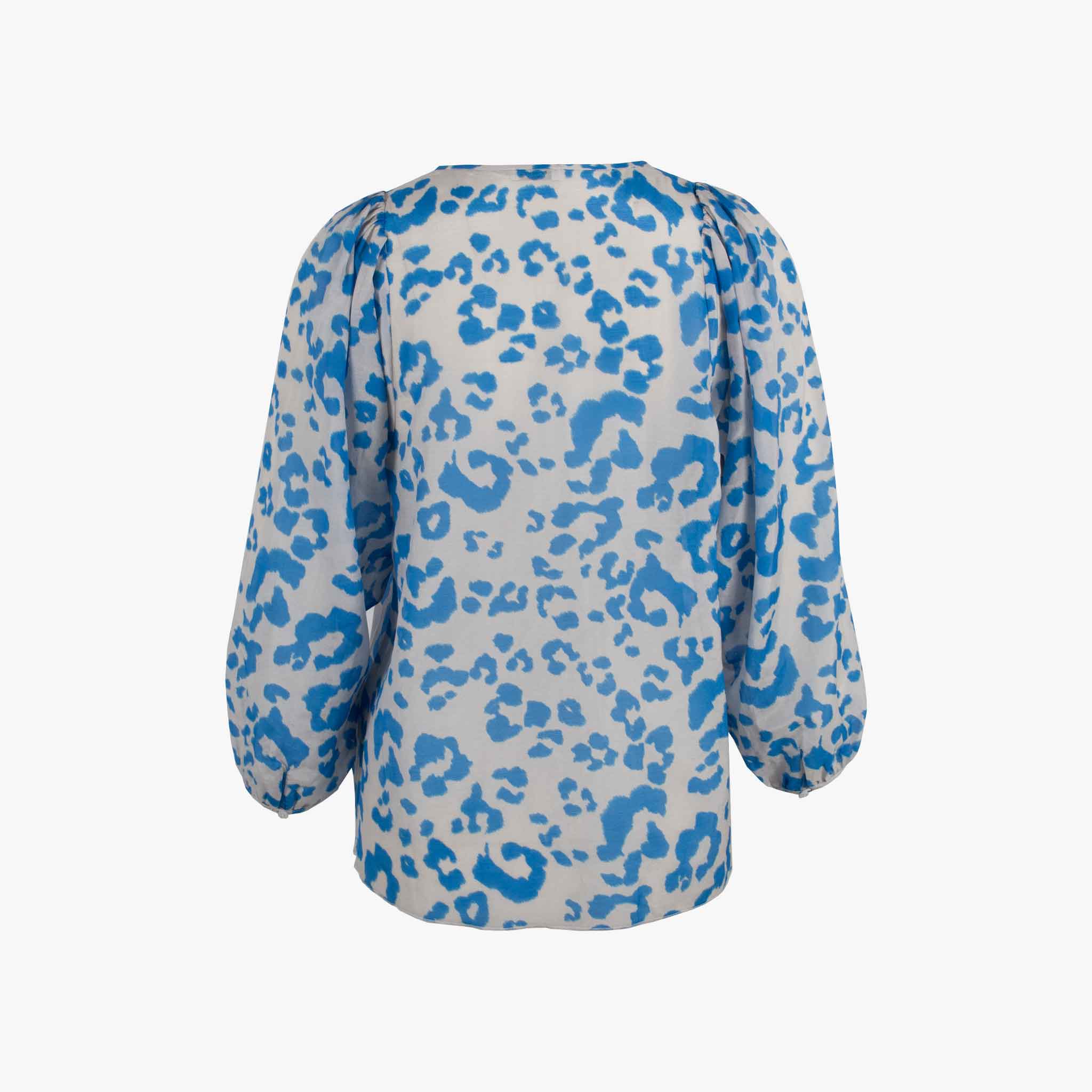 iHeart Schlupfbluse Leoprint | blau