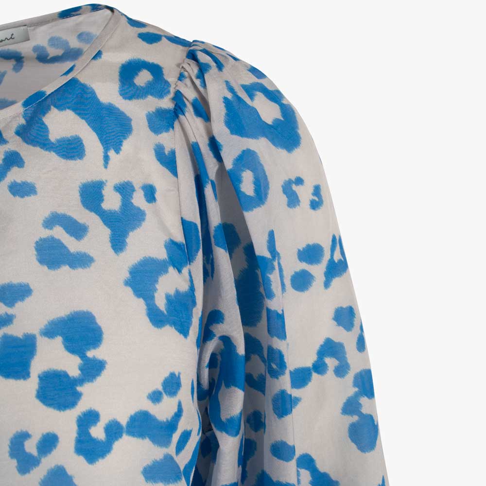 iHeart Schlupfbluse Leoprint | blau