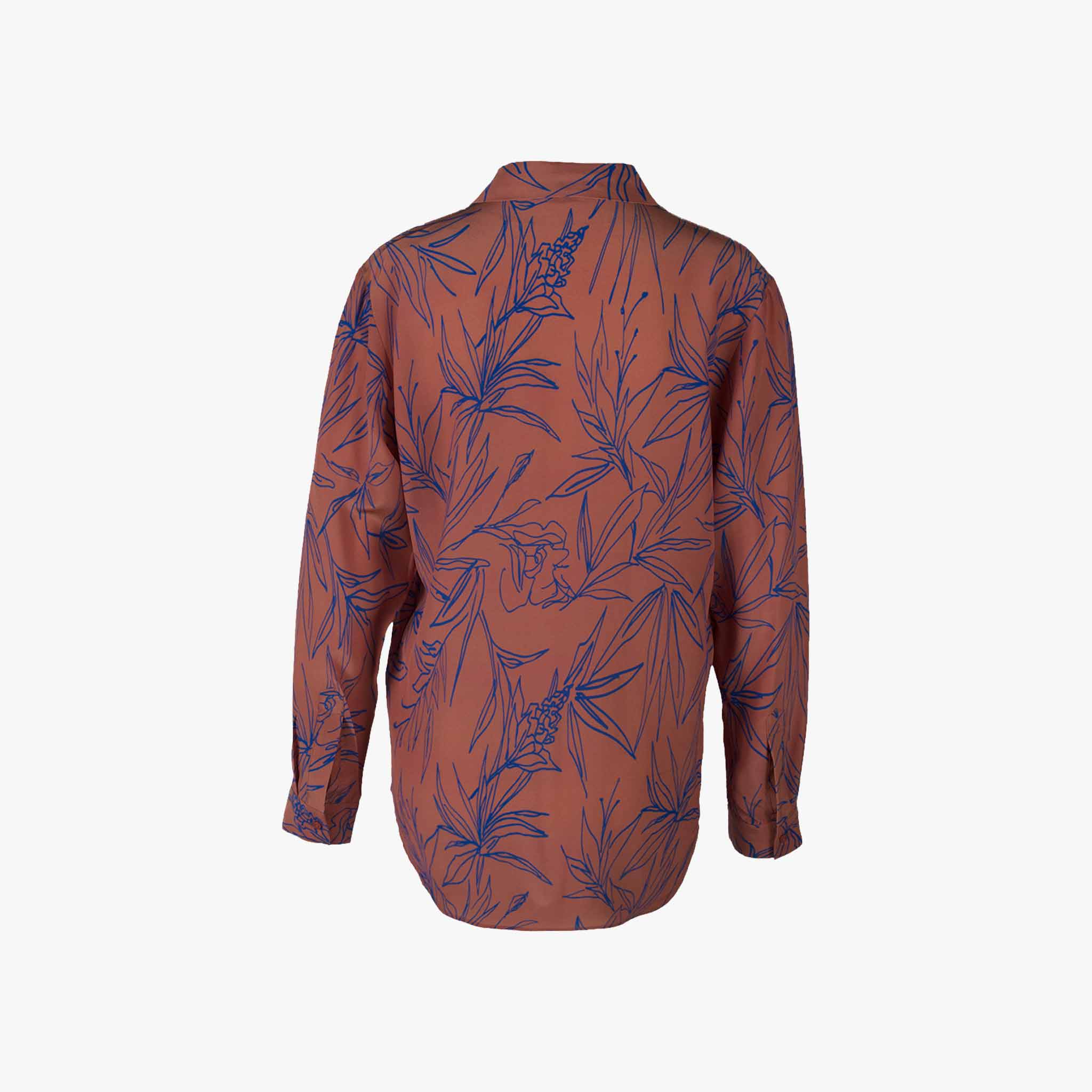 Seidenbluse Print (rosenholz, XXS) | rosenholz