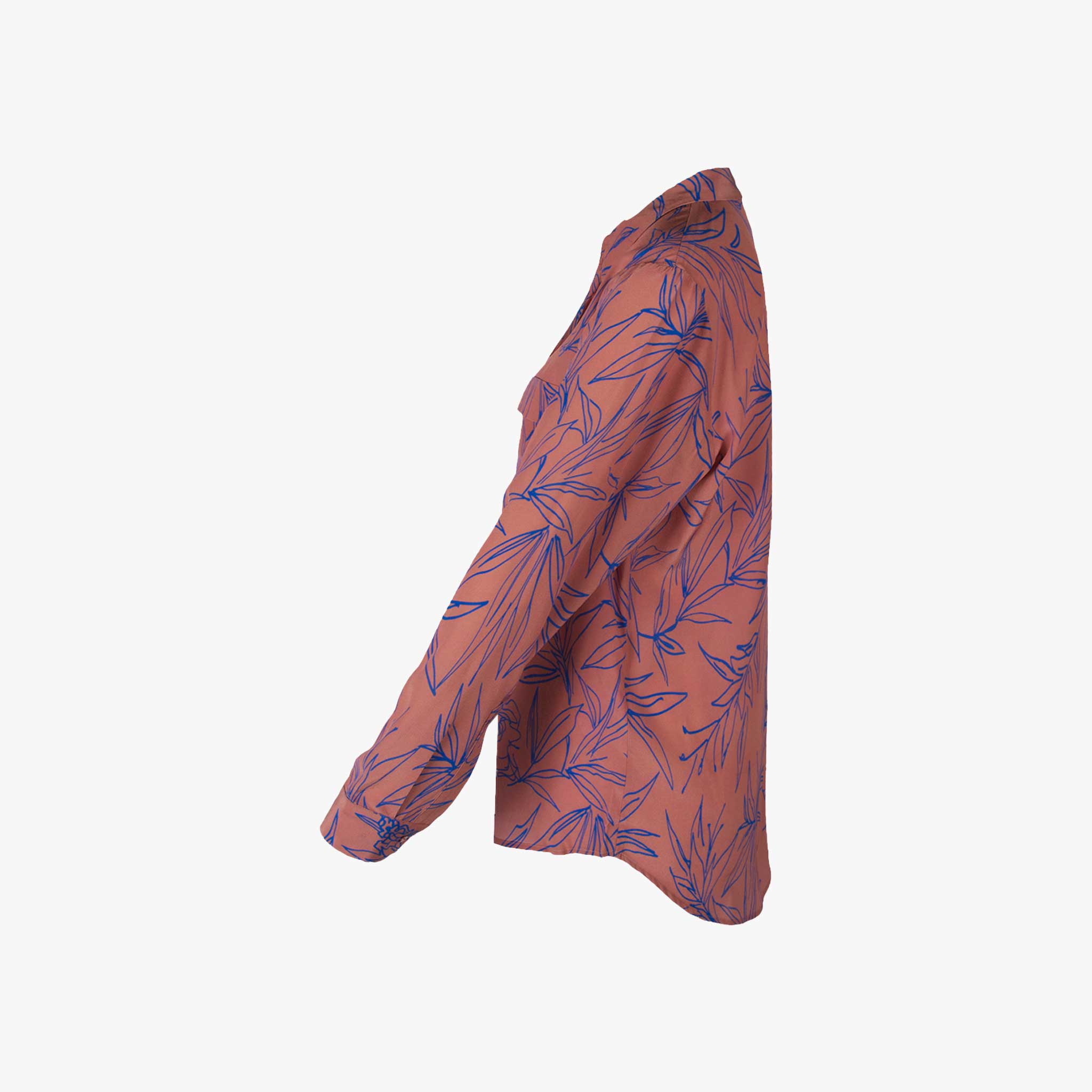 Seidenbluse Print (rosenholz, XXS) | rosenholz