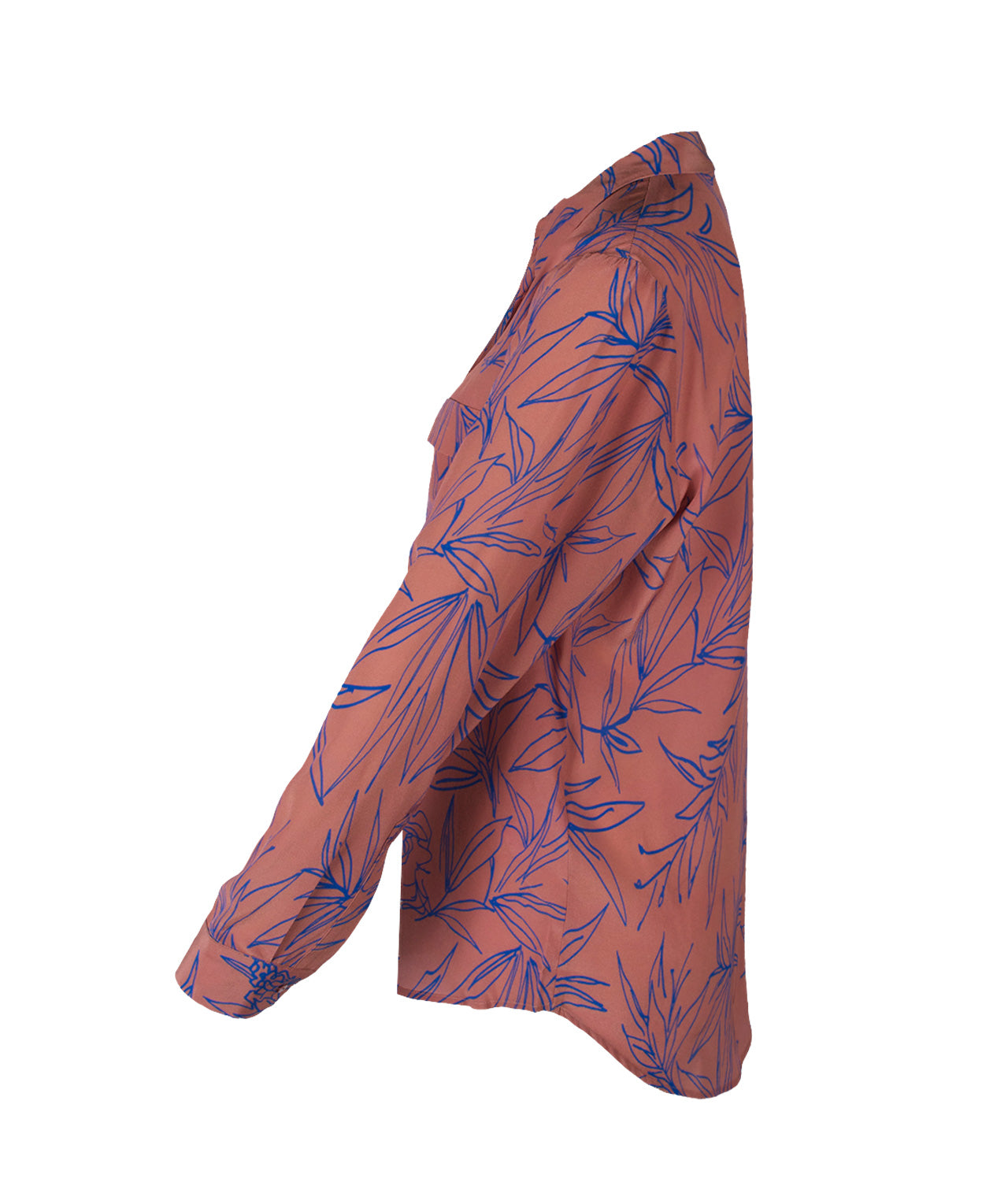 Seidenbluse Print (rosenholz, XXS) | rosenholz