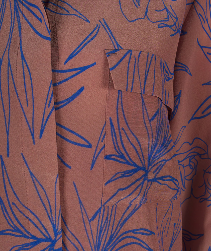 Seidenbluse Print | rosenholz