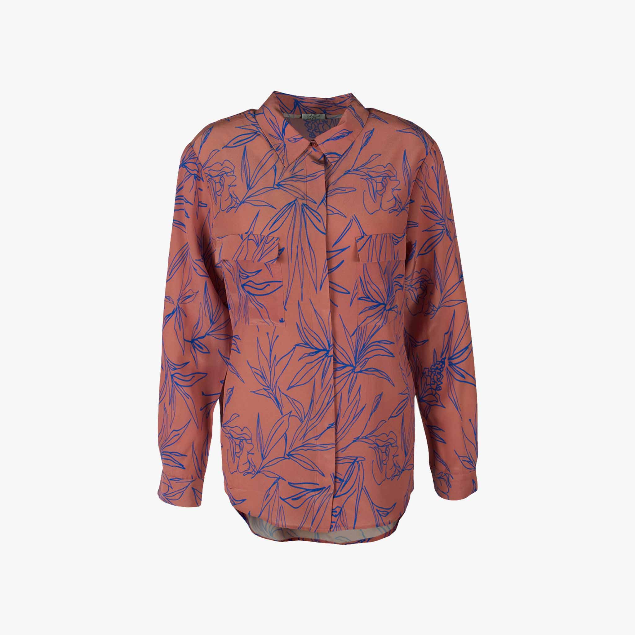 Seidenbluse Print (rosenholz, XXS) | rosenholz