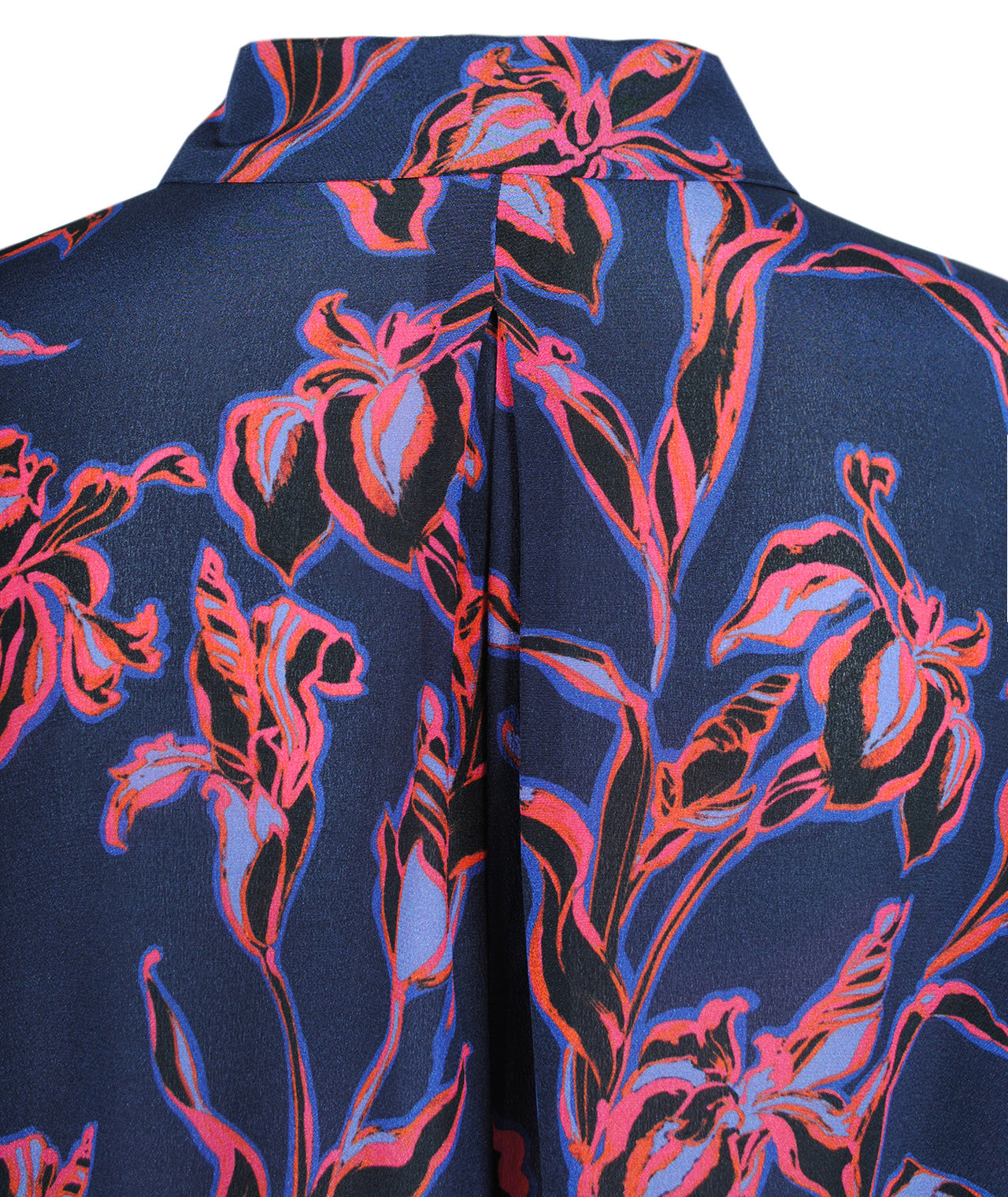 Seidenbluse Flowerprint | navy