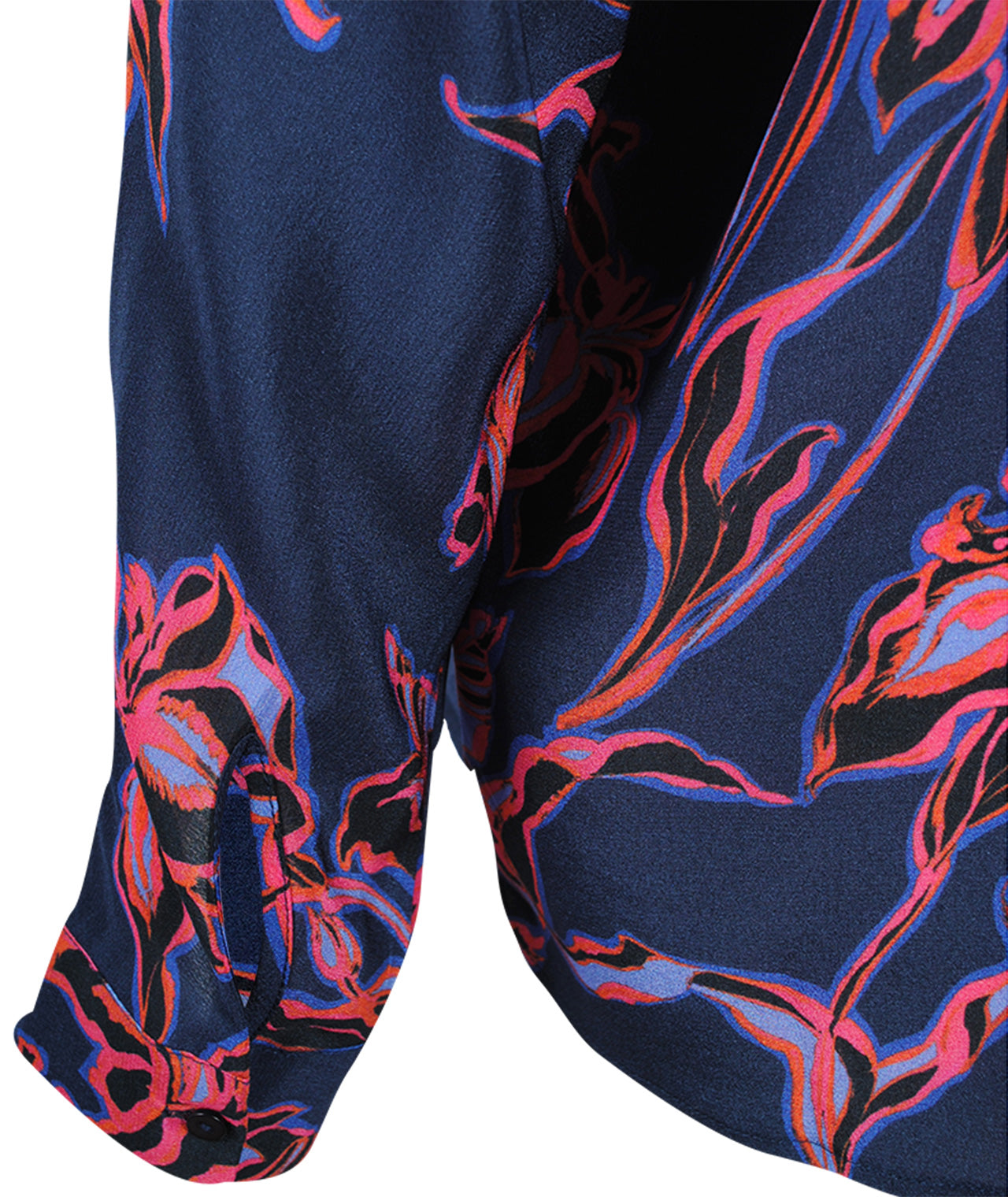 Seidenbluse Flowerprint | navy