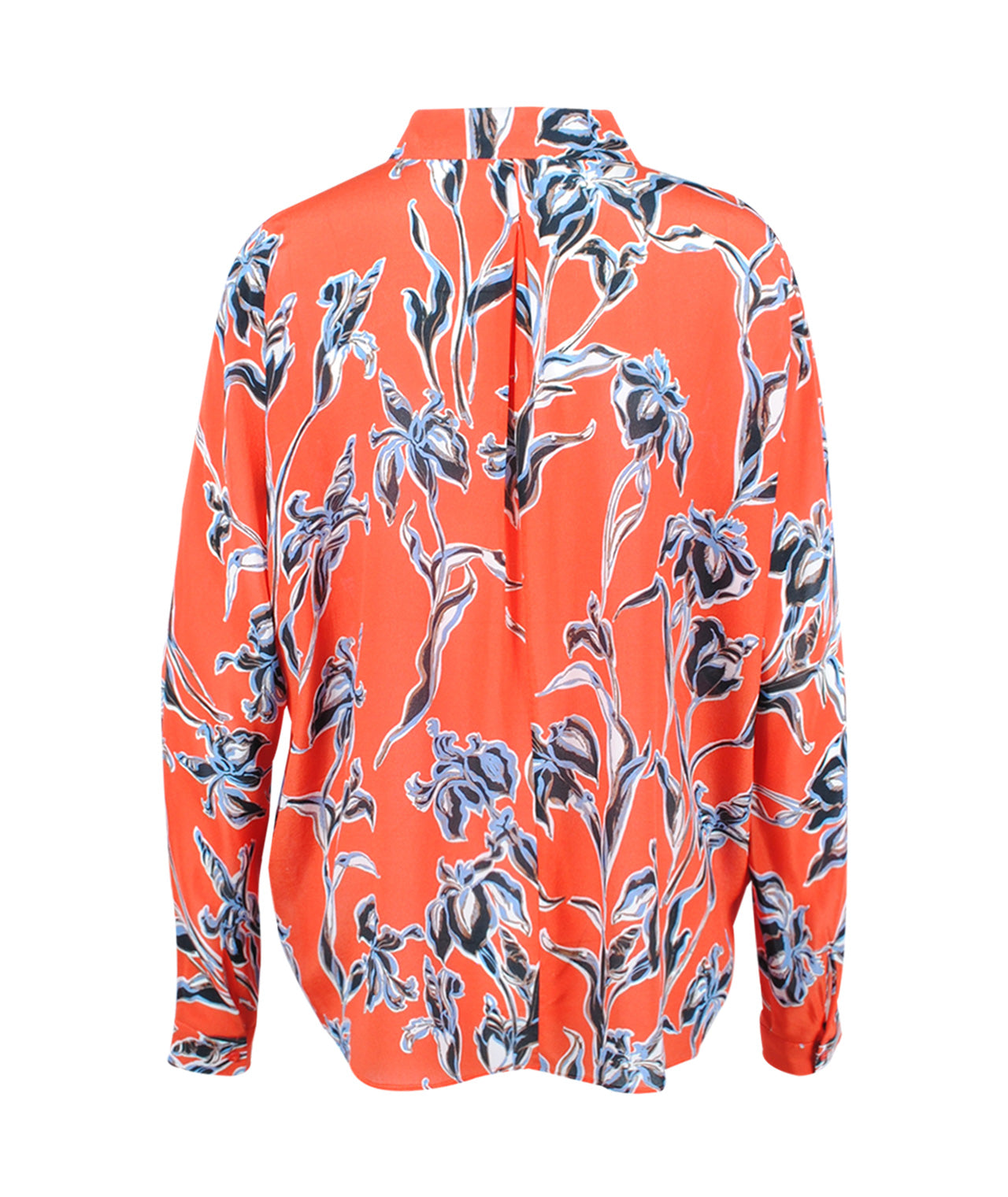Seidenbluse Flowerprint | orange