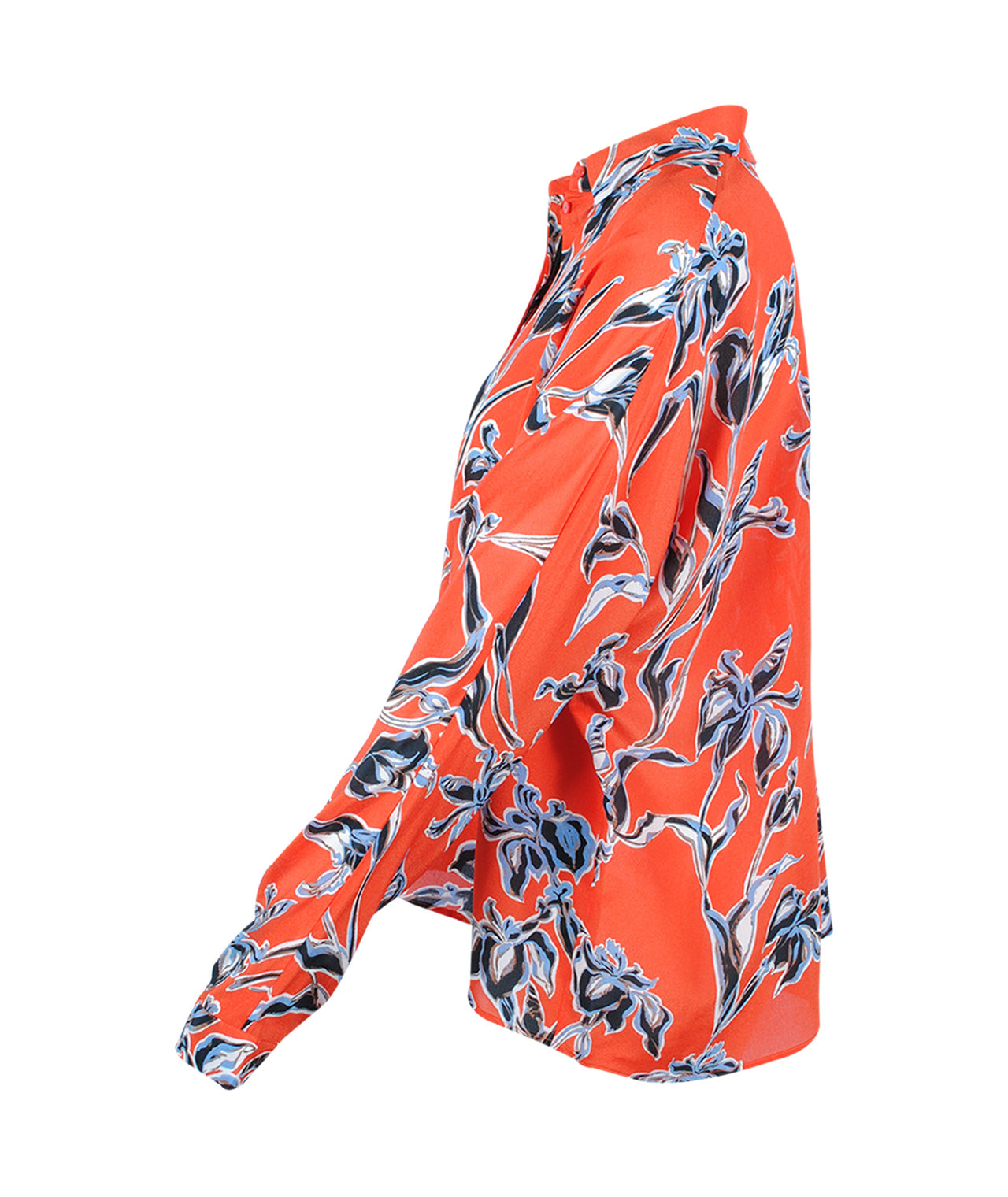 Seidenbluse Flowerprint | orange