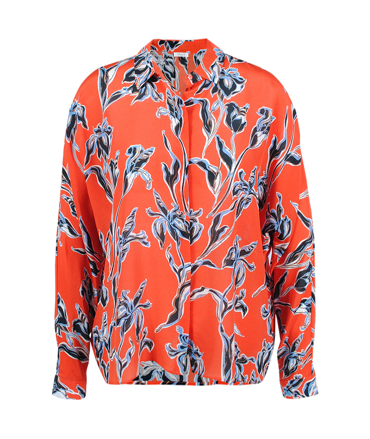 Seidenbluse Flowerprint | orange