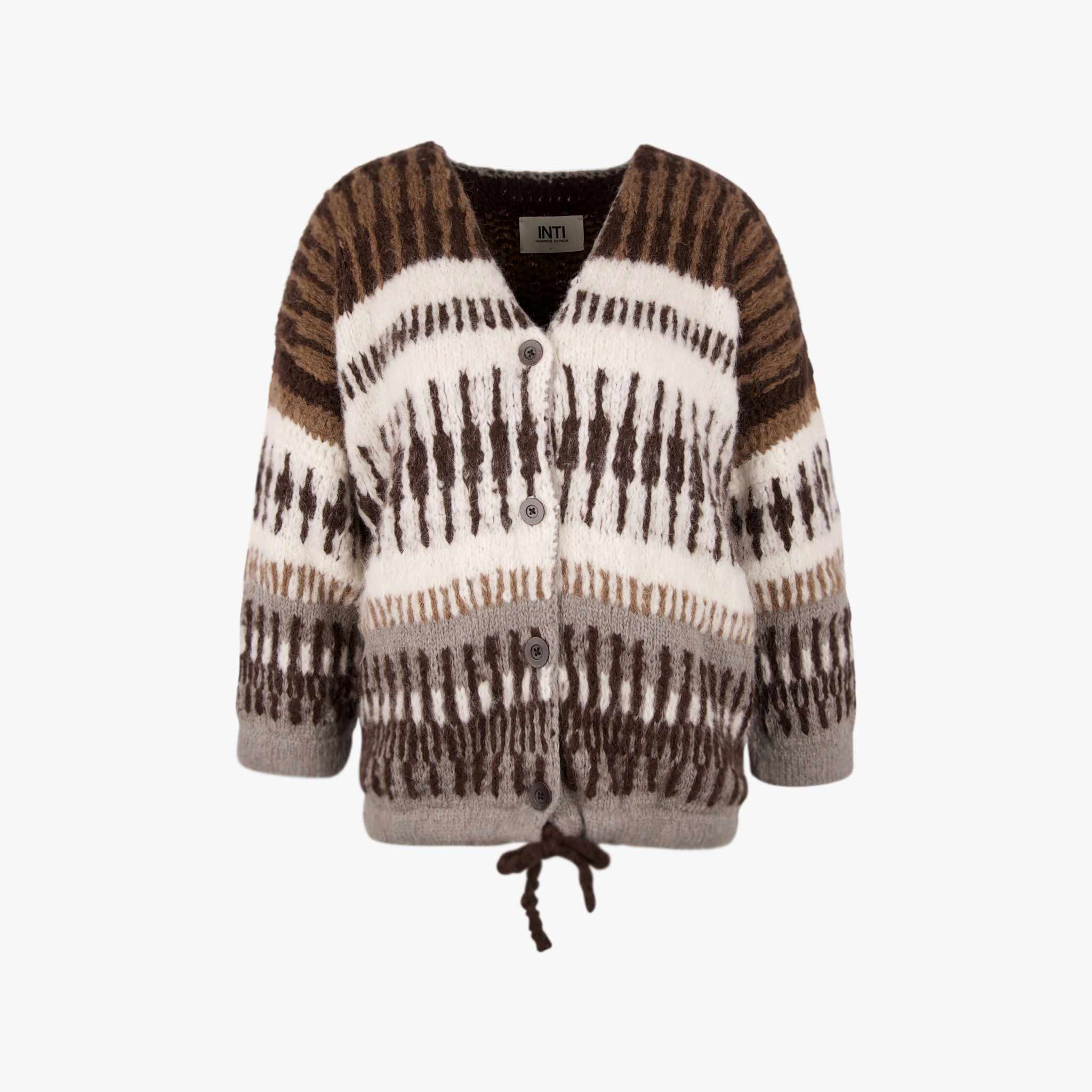 INTI Strickjacke Alpaka | braun