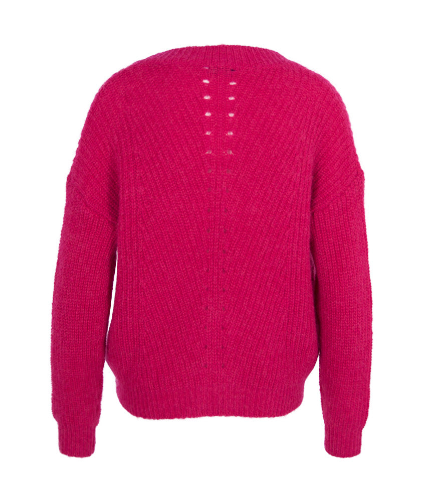 Rippenjacke uni | fuchsia