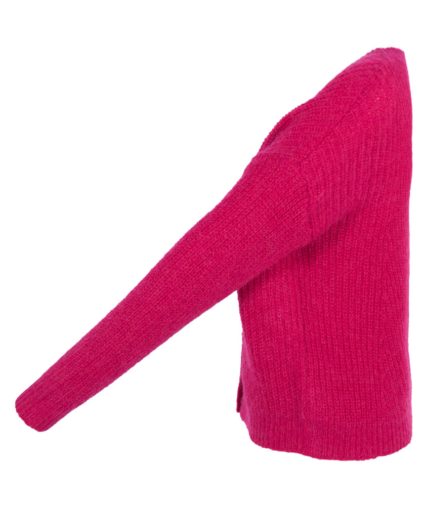 Rippenjacke uni | fuchsia