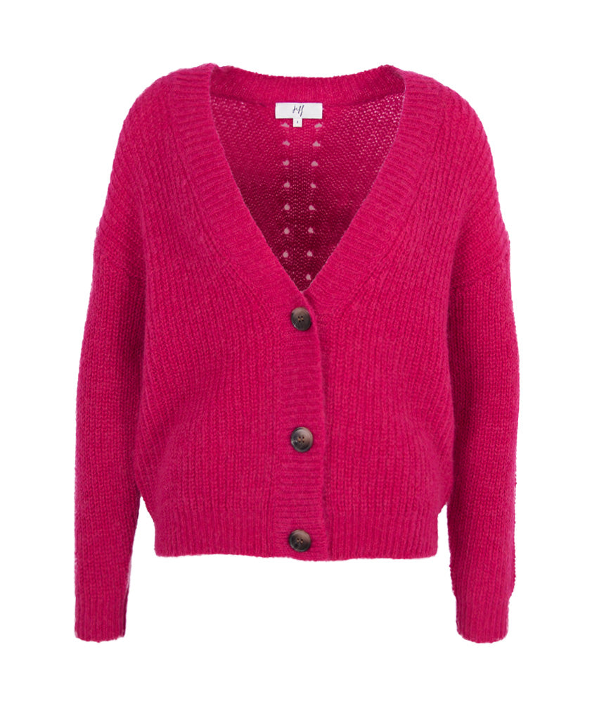 Rippenjacke uni | fuchsia