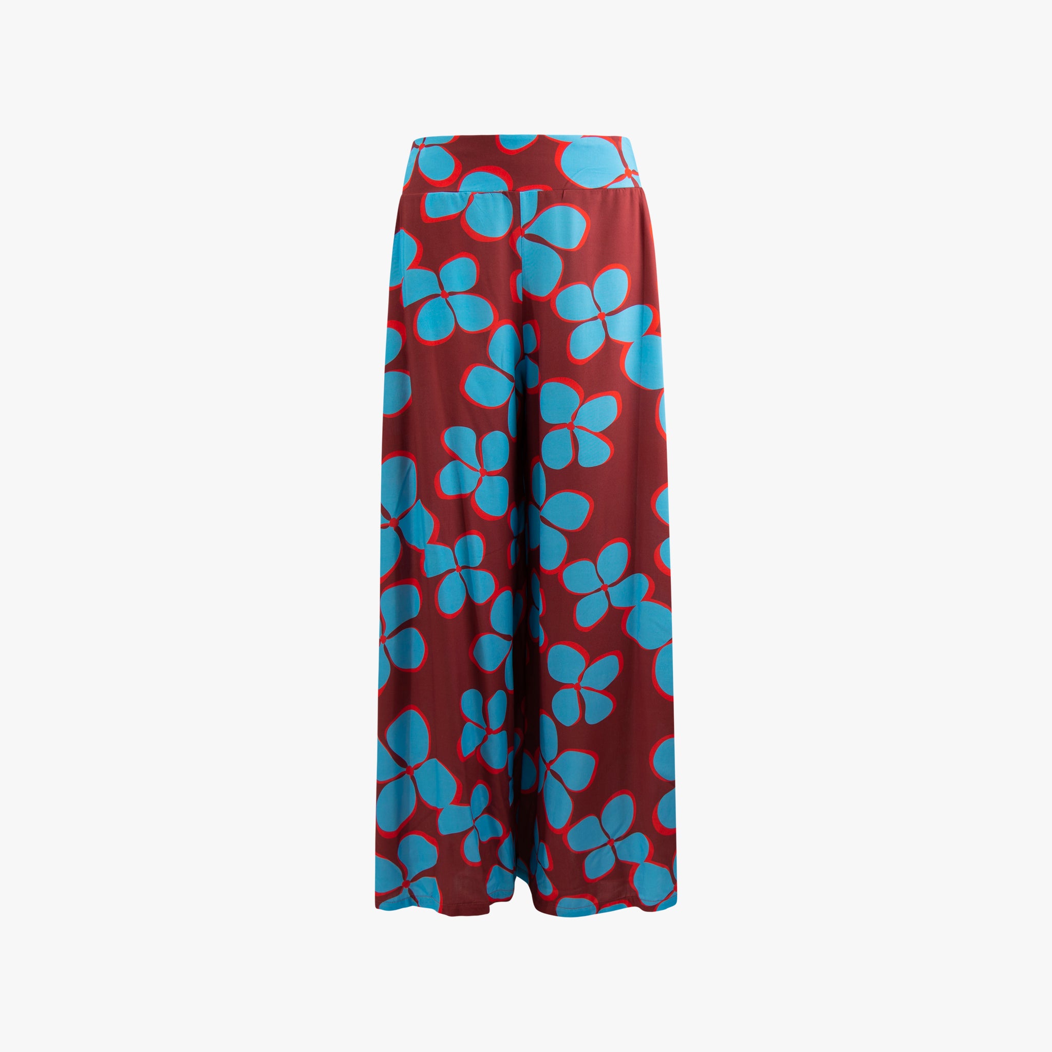 Hose weit Flowerprint | türkis