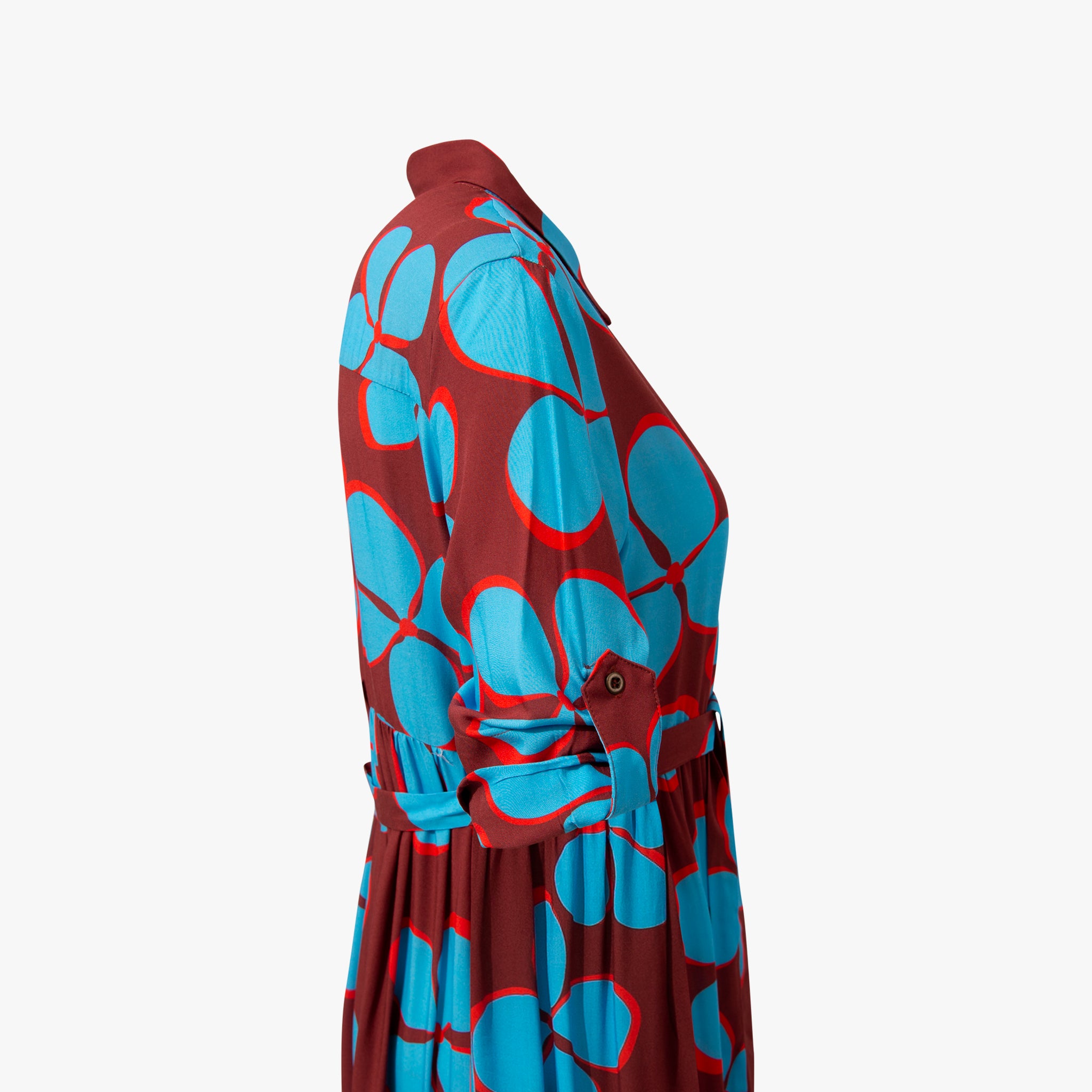Hemdblusenkleid Print | türkis