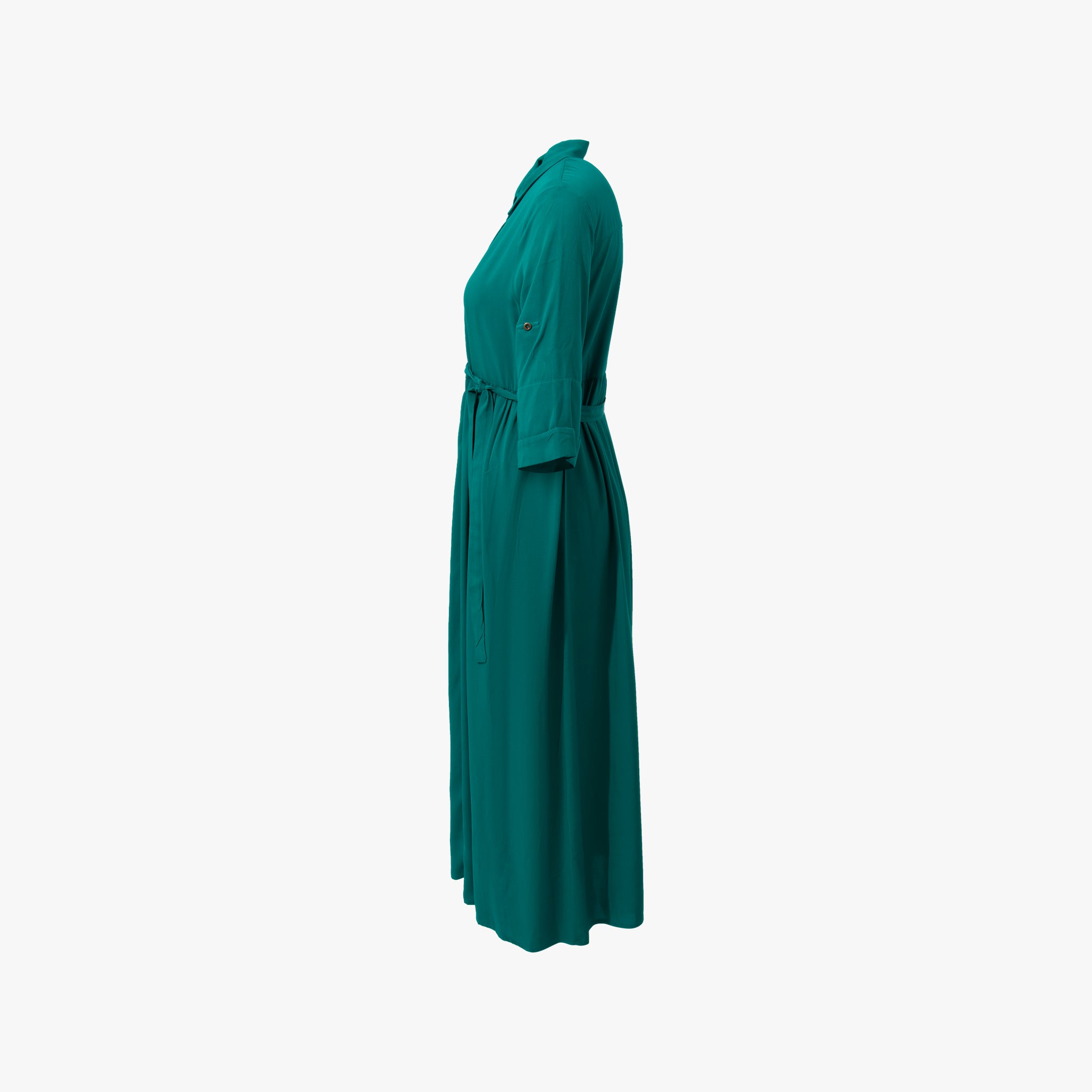 Hemdblusenkleid uni | flaschengrün