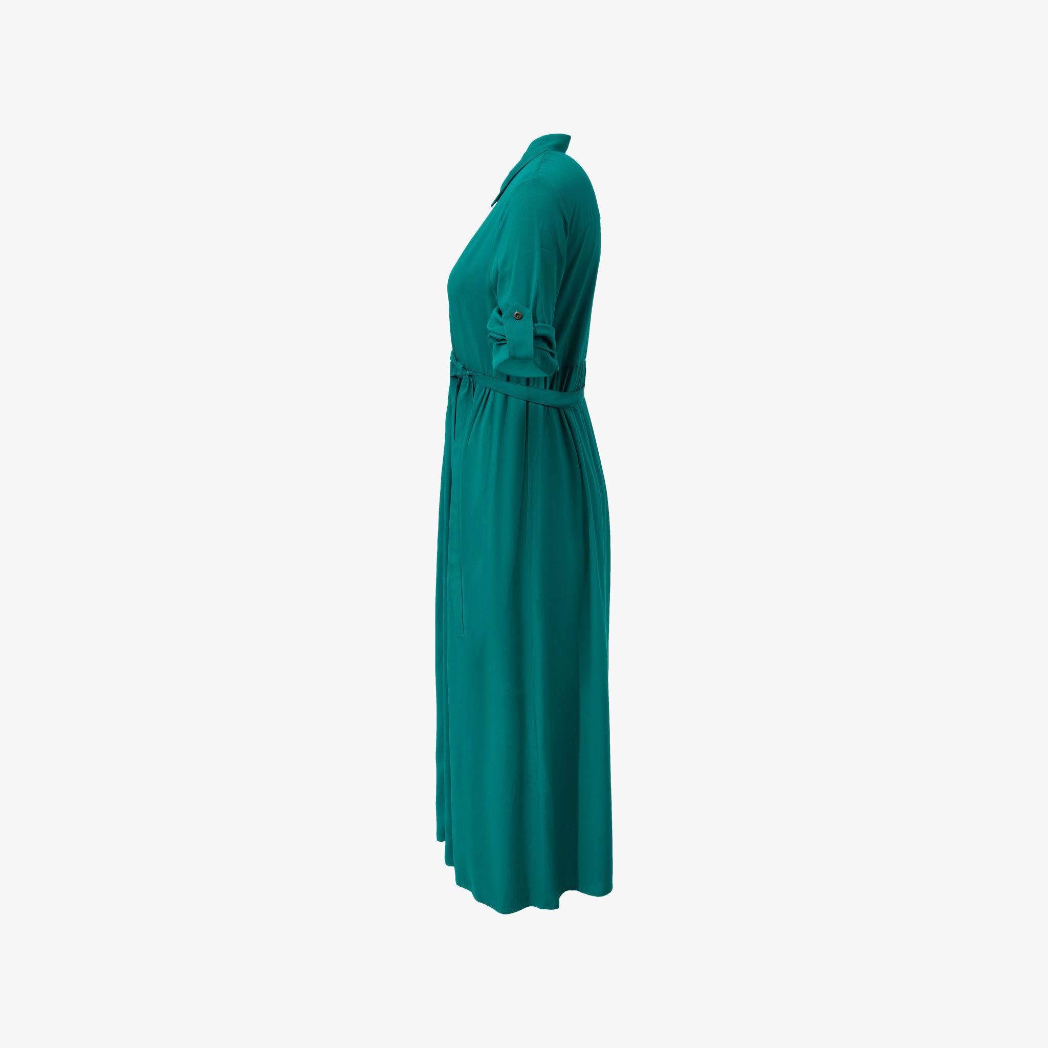 Hemdblusenkleid uni | flaschengrün