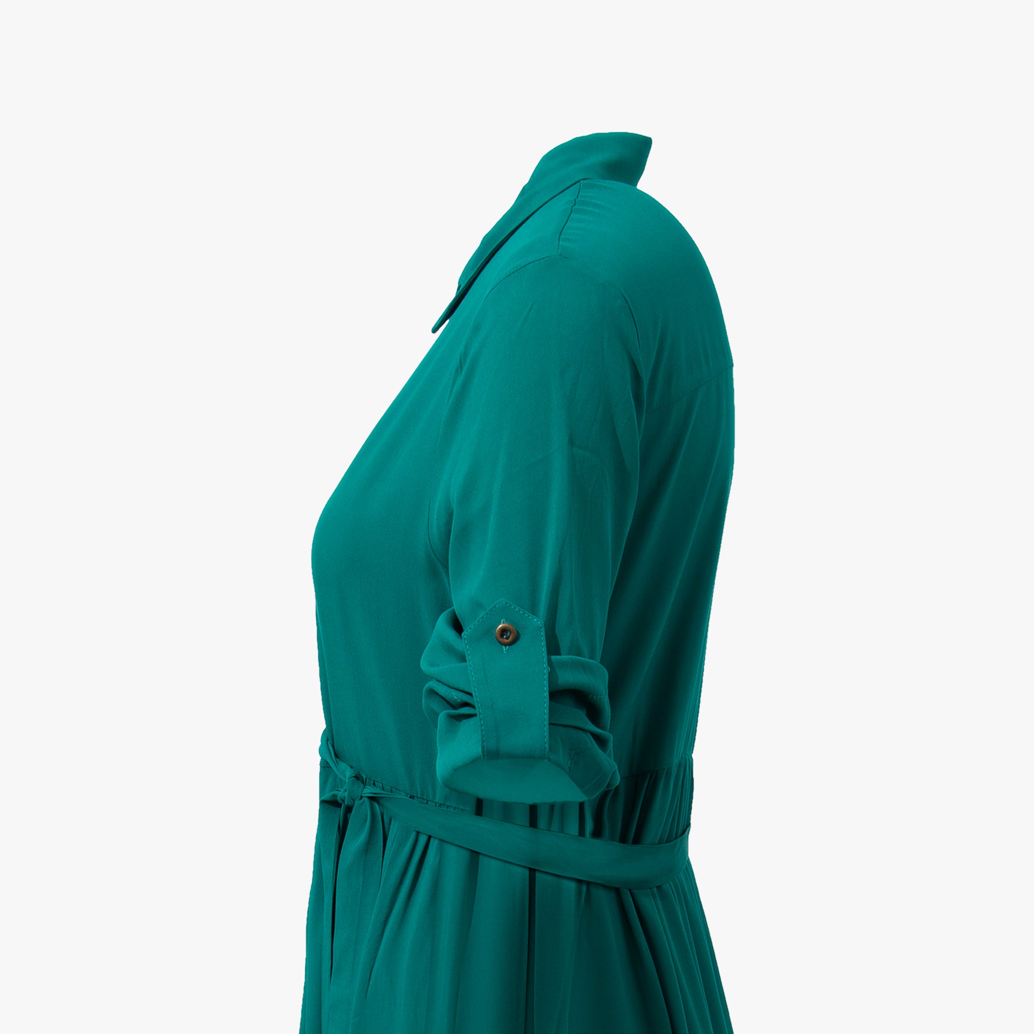 Hemdblusenkleid uni | flaschengrün