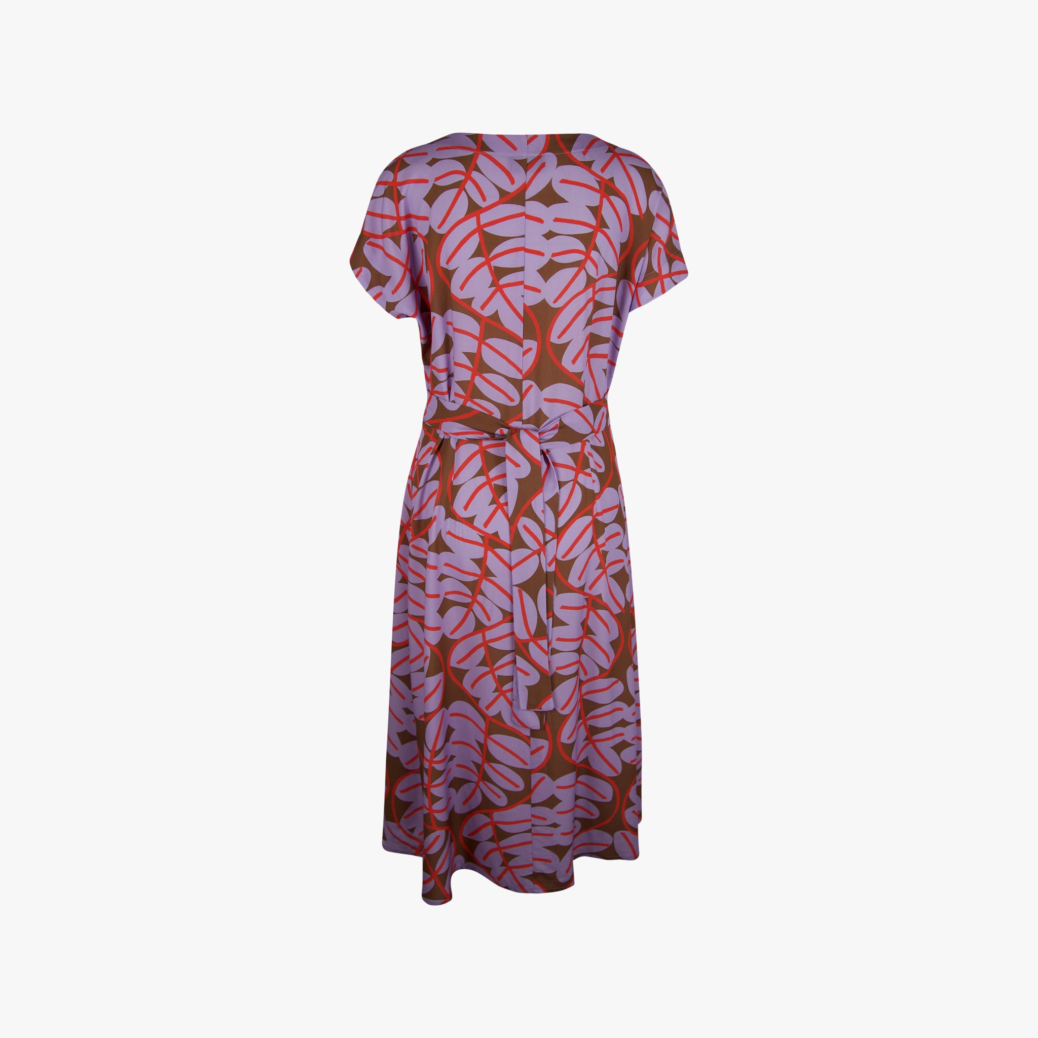 justmine Kleid Leafprint | flieder