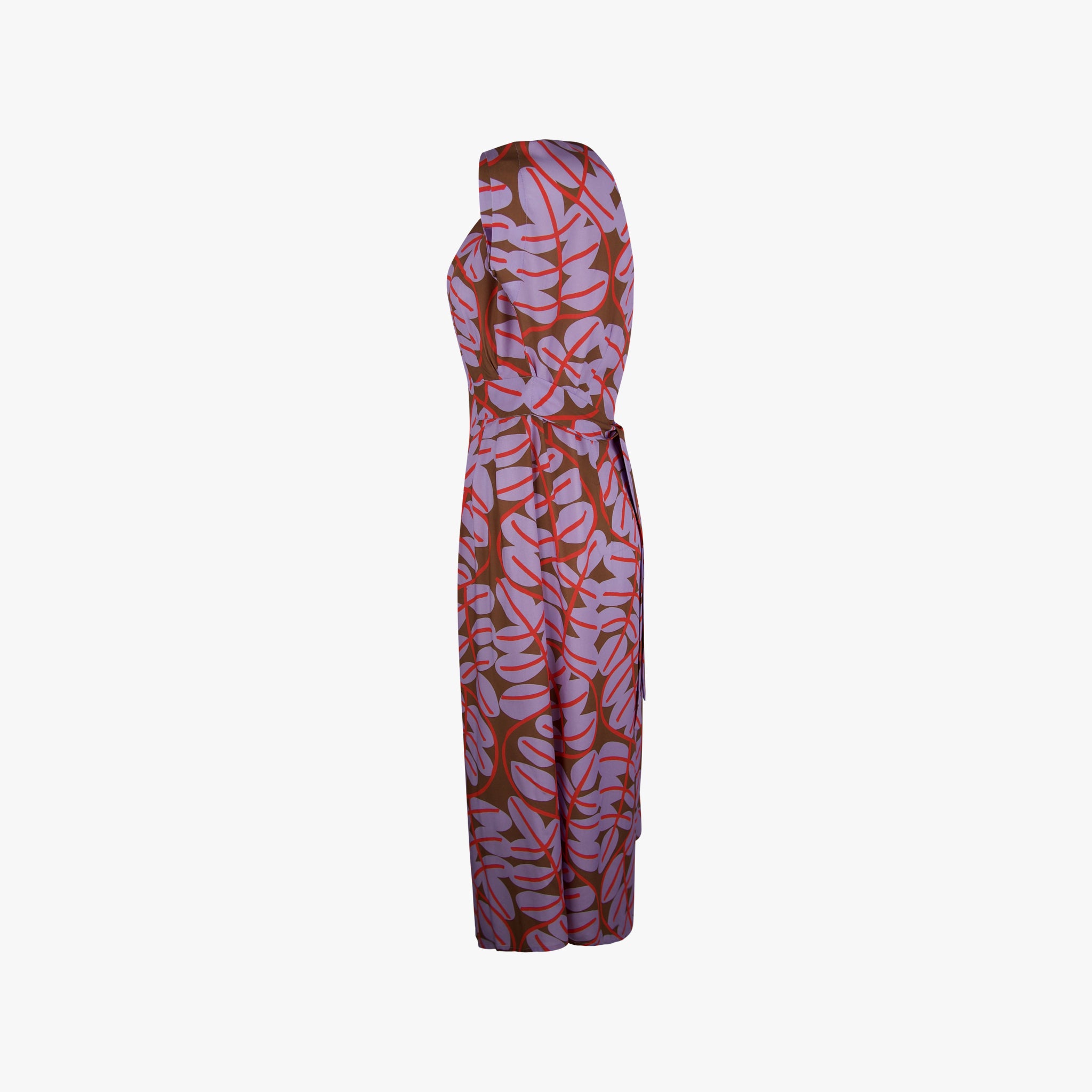 justmine Kleid Leafprint | flieder