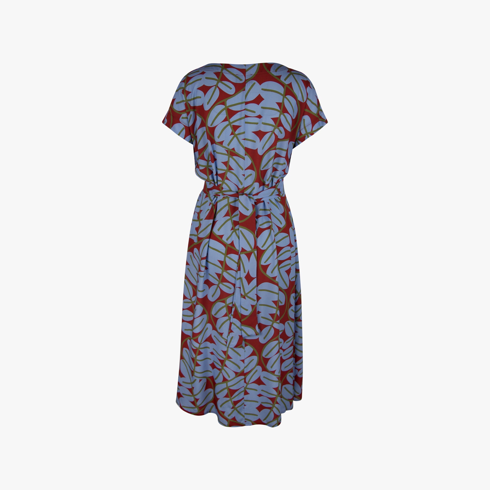 justmine Kleid Leafprint | blau