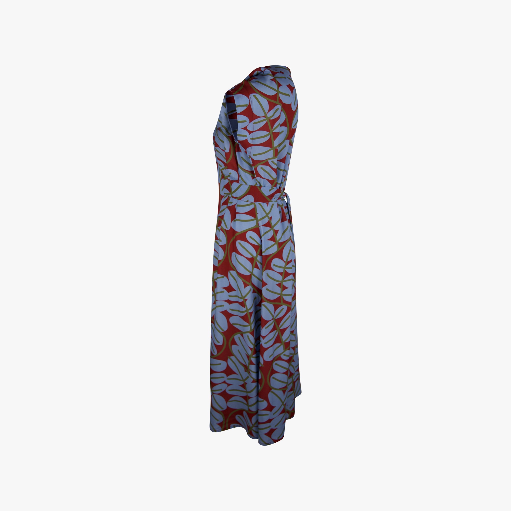justmine Kleid Leafprint | blau