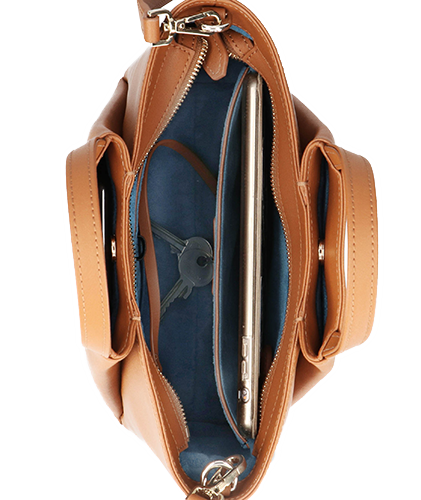 Tasche Mini Pyramid | cognac