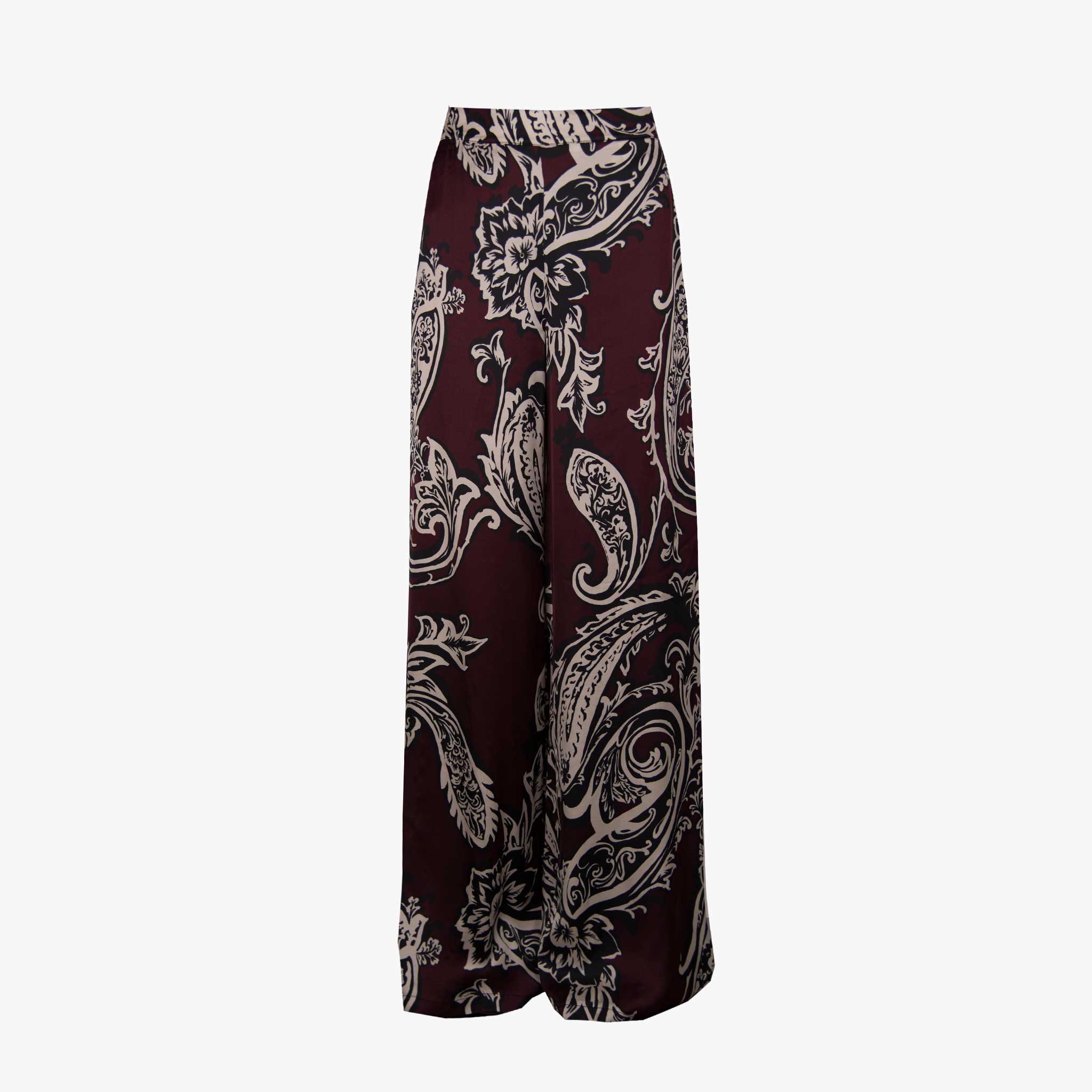 Kaos Hose Blütenprint | bordeaux