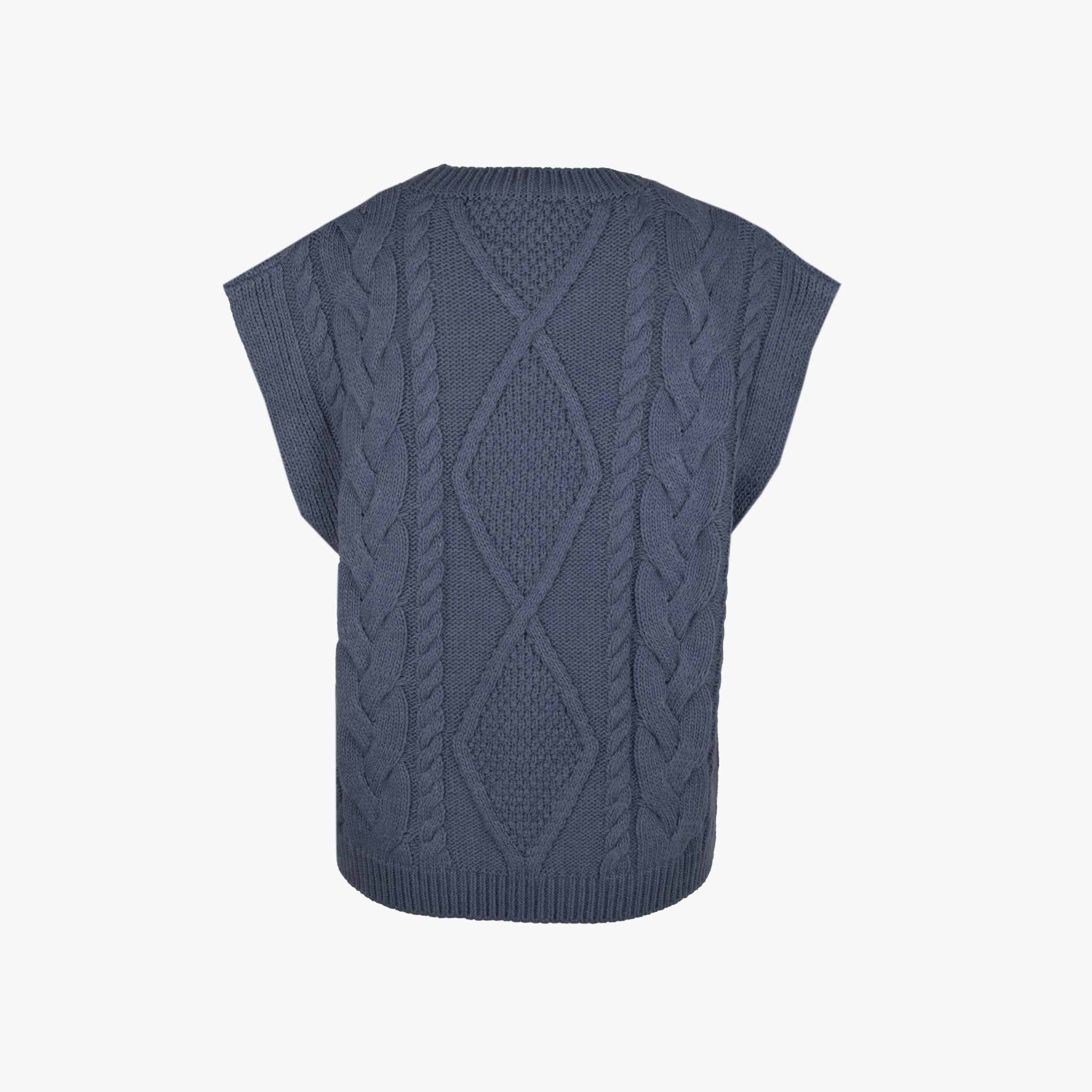 Kaos Pullunder Zopfmuster | blau