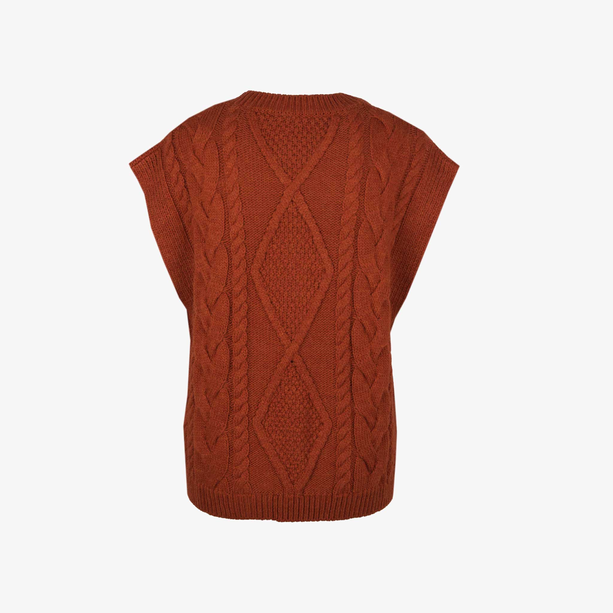 Kaos Pullunder Zopfmuster | rost