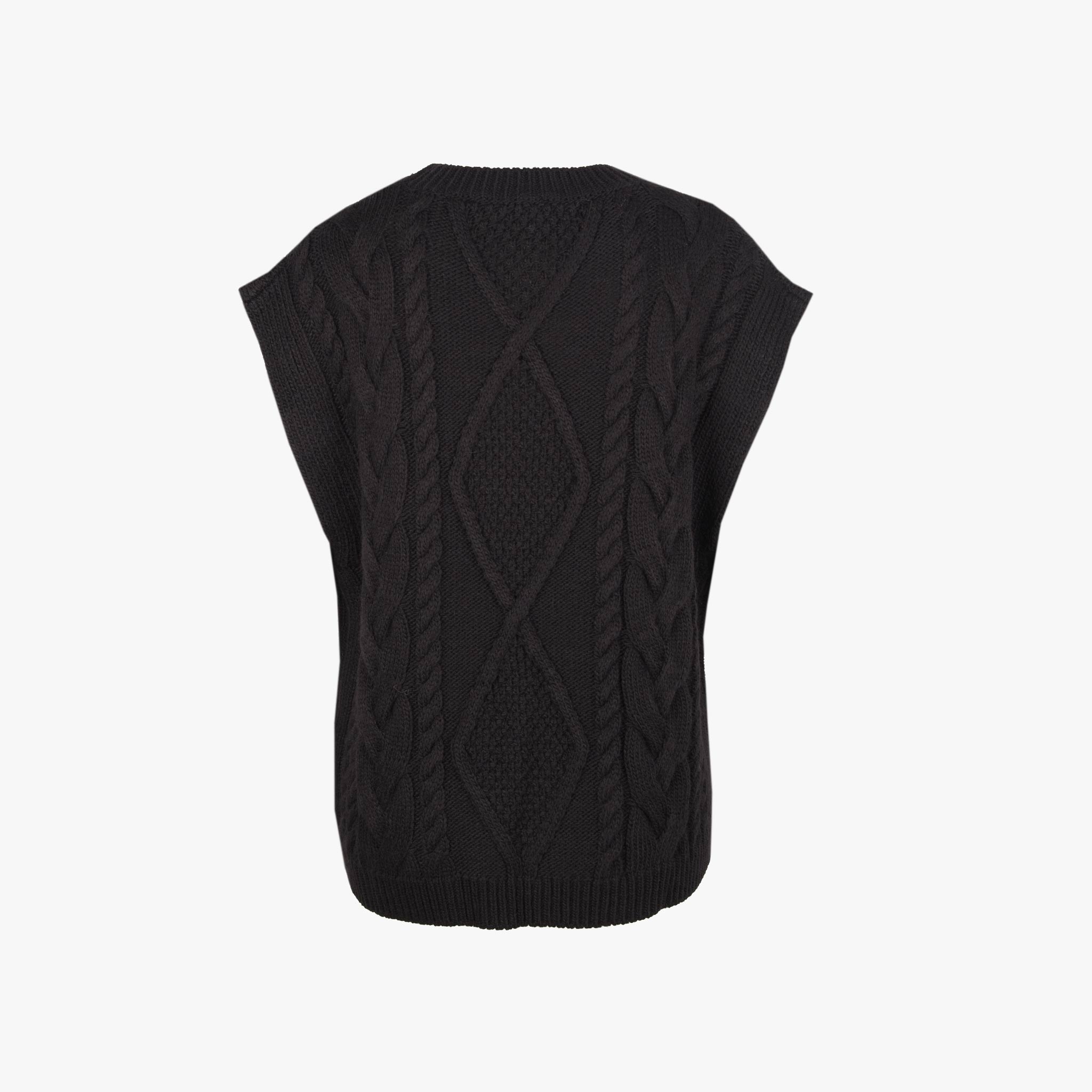 Kaos Pullunder Zopfmuster | schwarz
