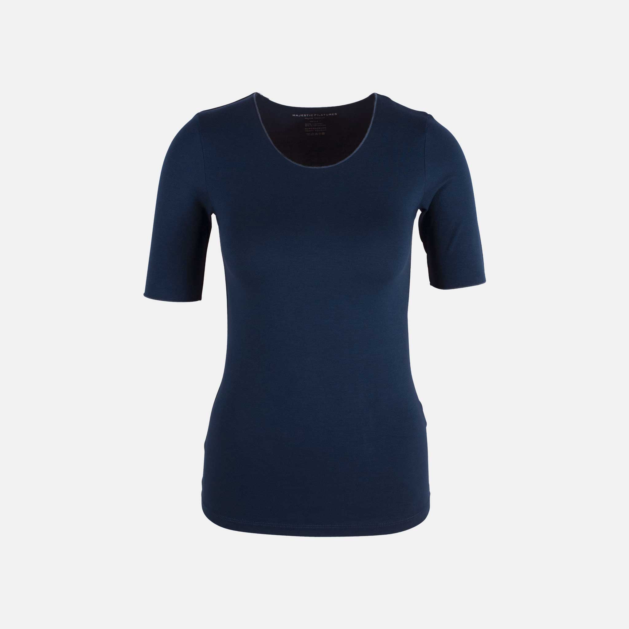 Majestic Filatures, Rundhals Shirt | indigo