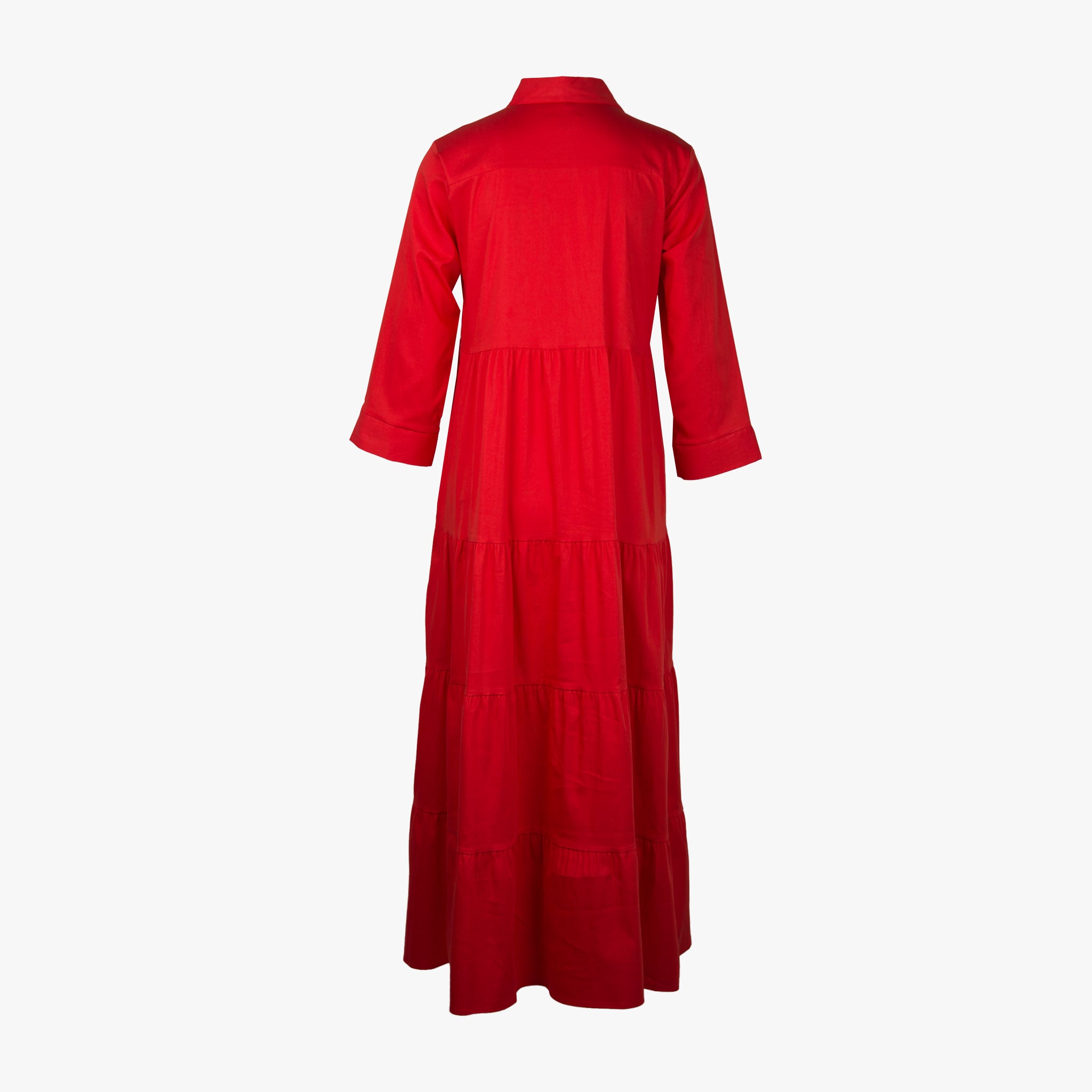 Milano Stufenkleid lang | rot