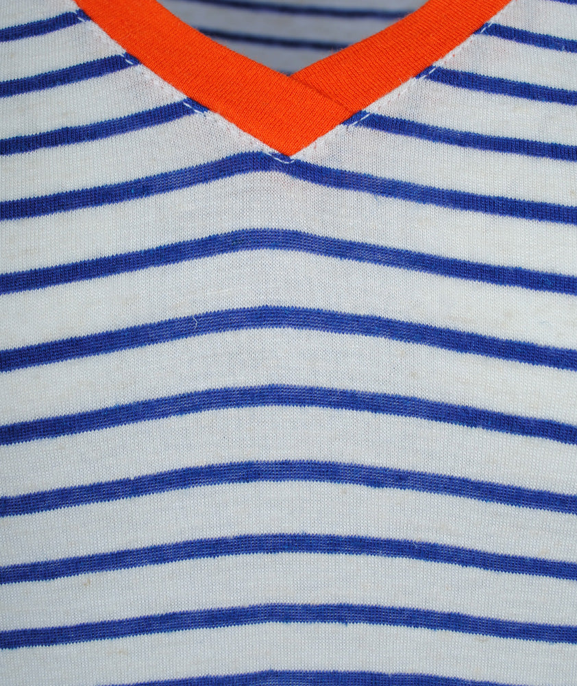V-Shirt Ringel Talo | blau-weiß