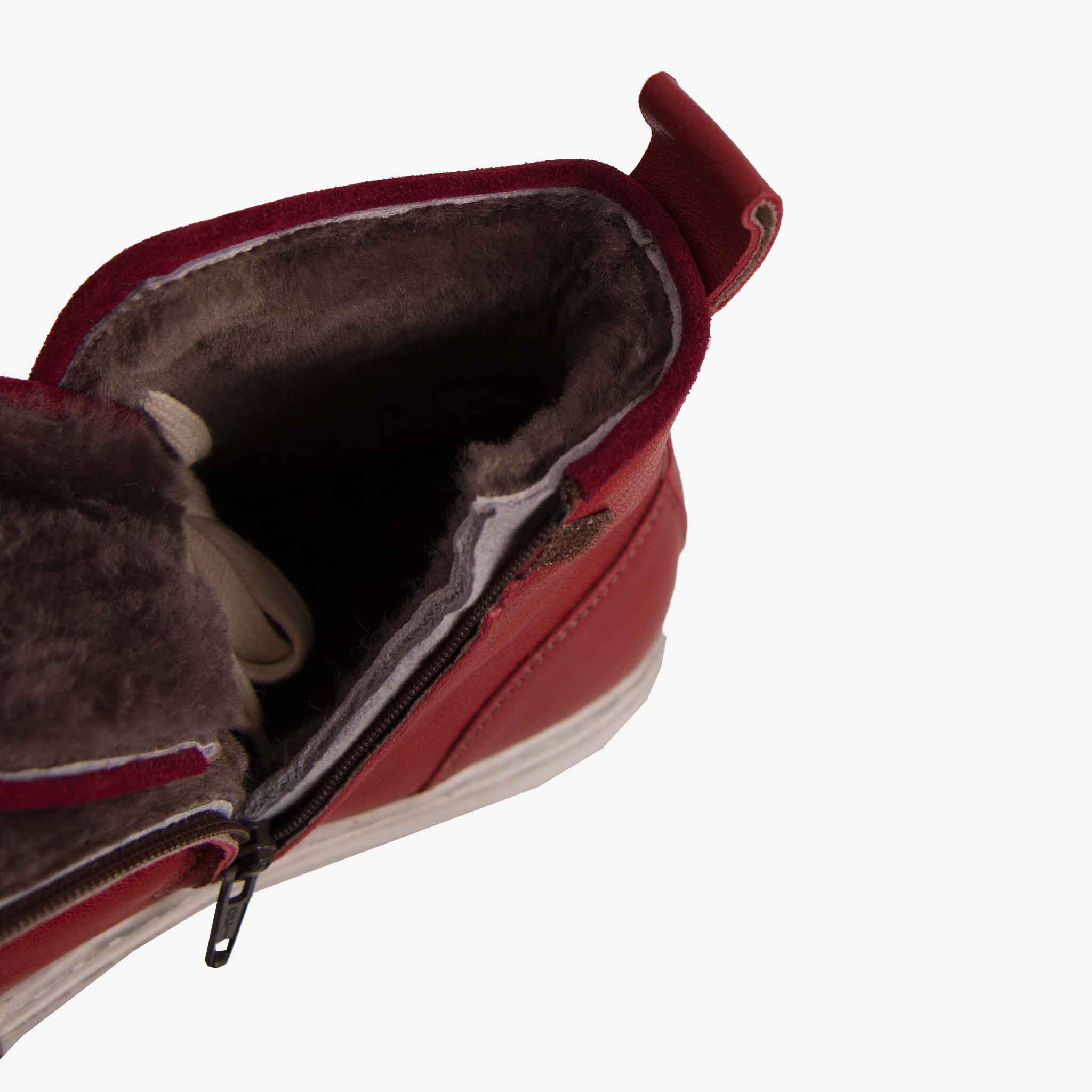 Momino Sneaker Lammfell | rot