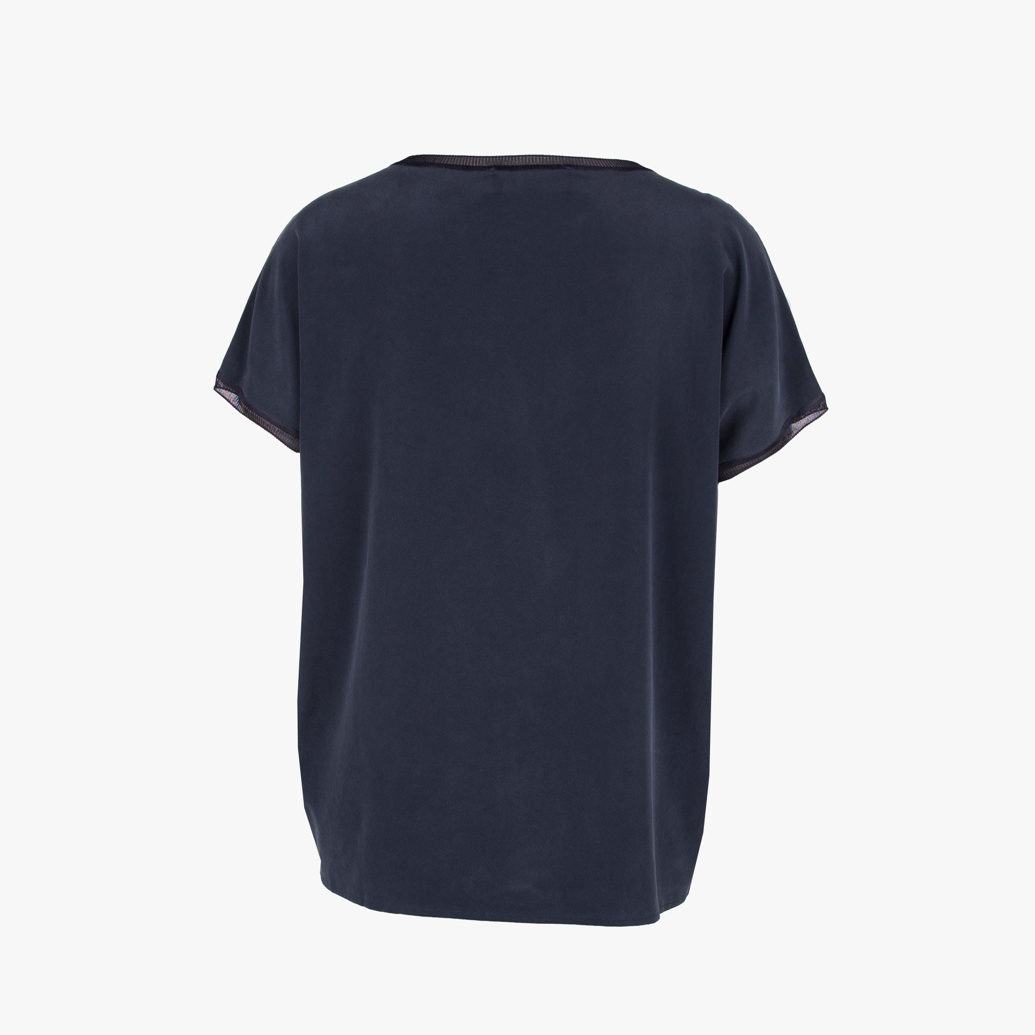 Mos Mosh Seidenshirt Ingi | dunkelblau