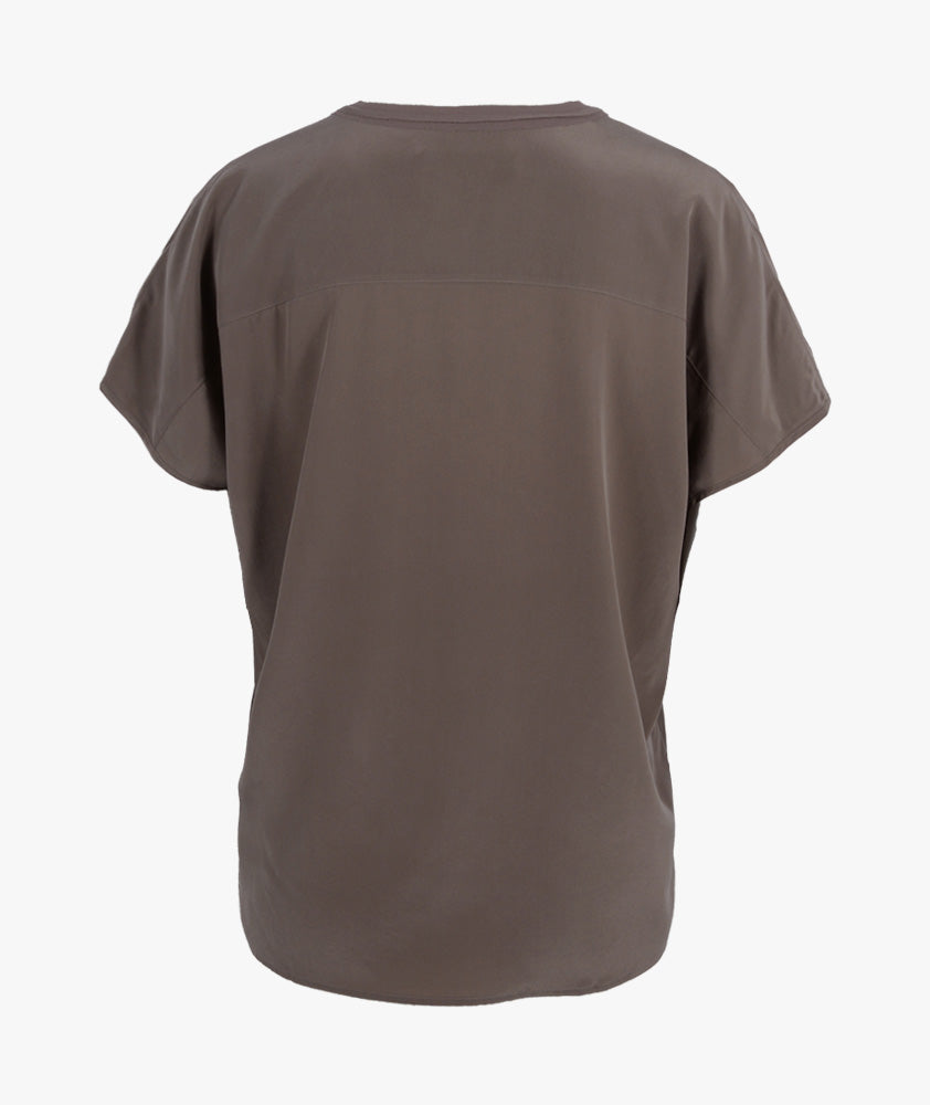 V-Seidenshirt uni (braun, XXS) | braun
