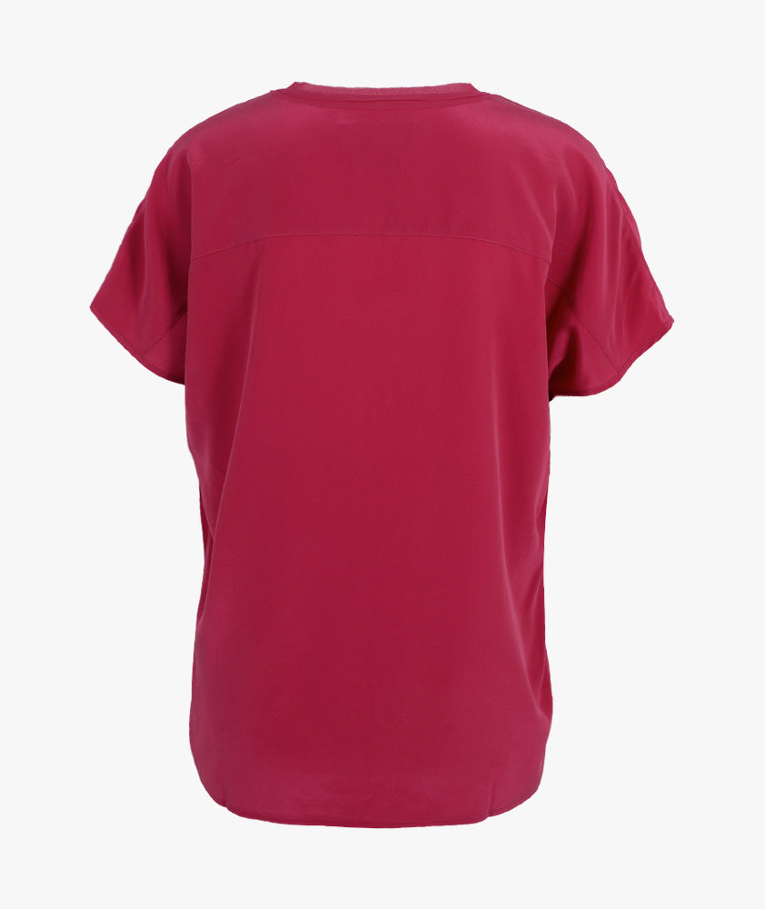 V-Seidenshirt uni (pink, XXS) | pink