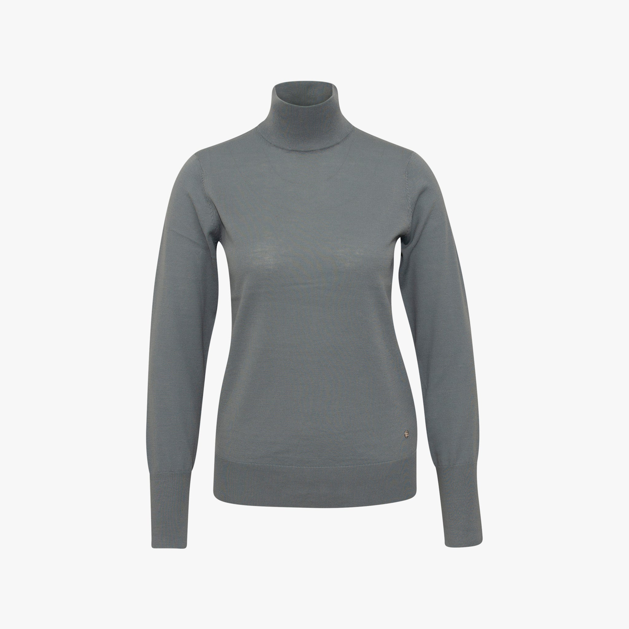 Rollkragen Pullover | graugrün