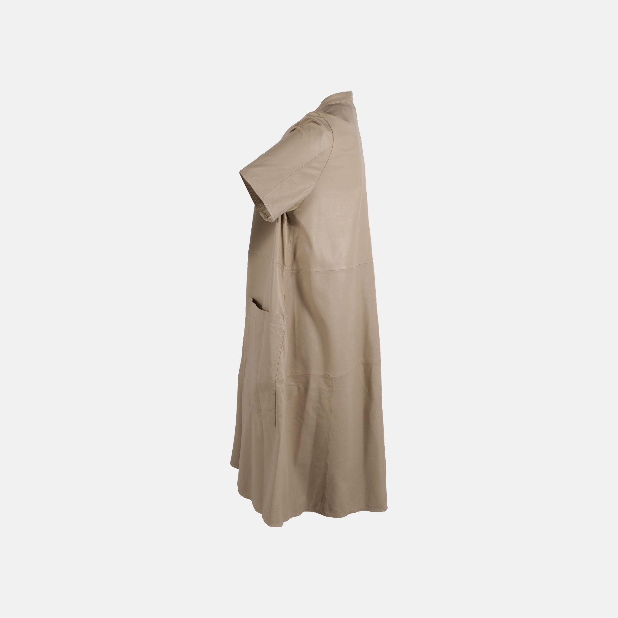 Lederkleid Halbarm | beige