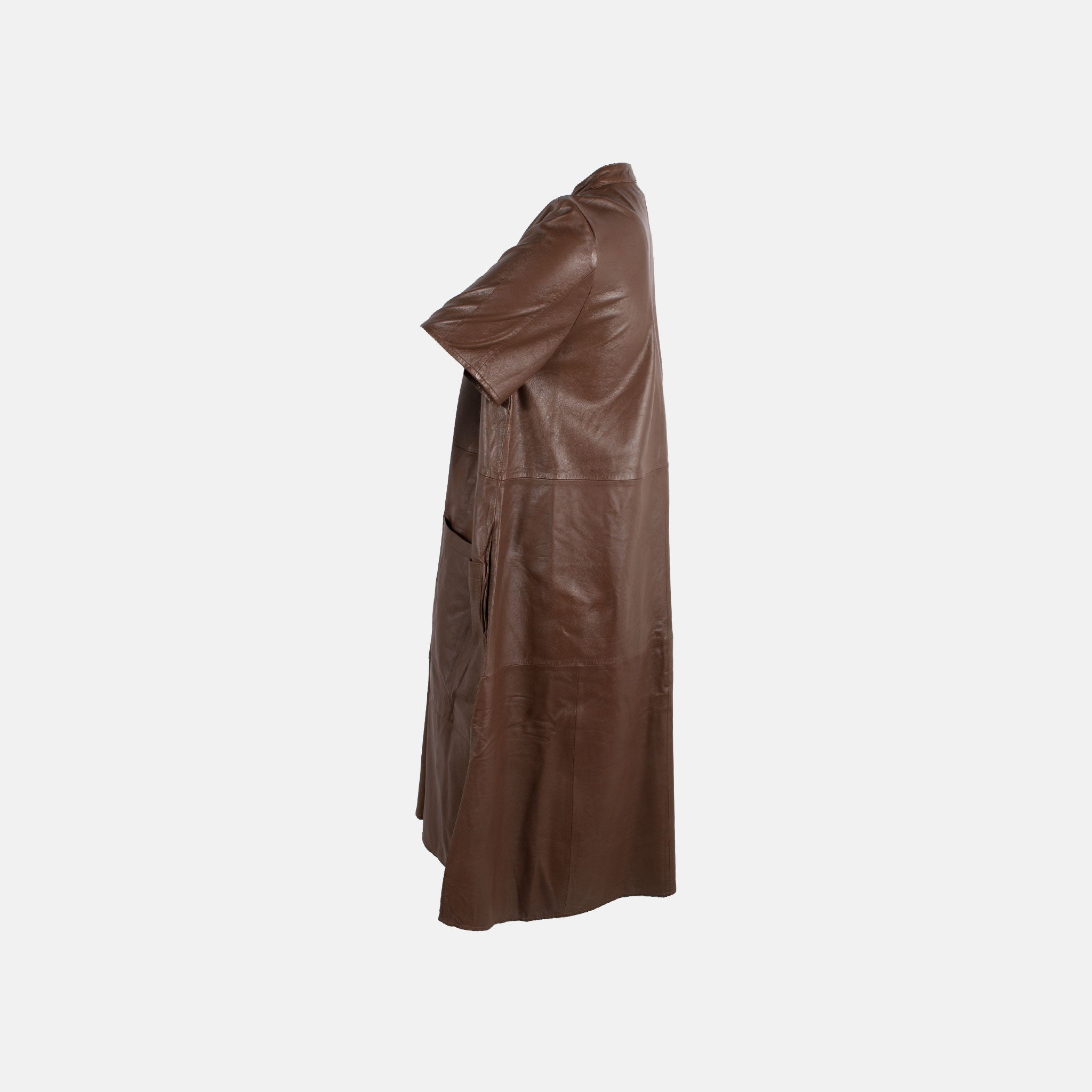 Lederkleid Halbarm | braun