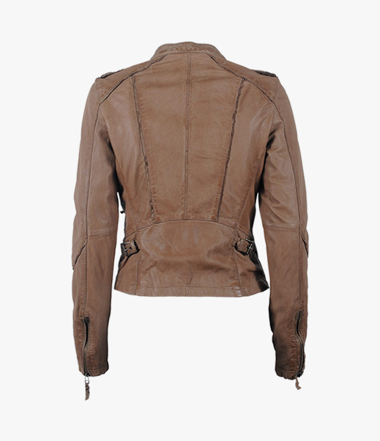 Lammleder Bikerjacke | braun