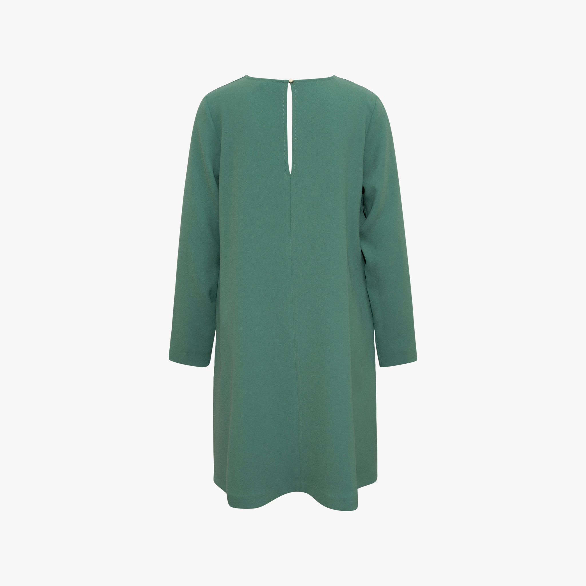 Kleid V-Neck uni | pinie