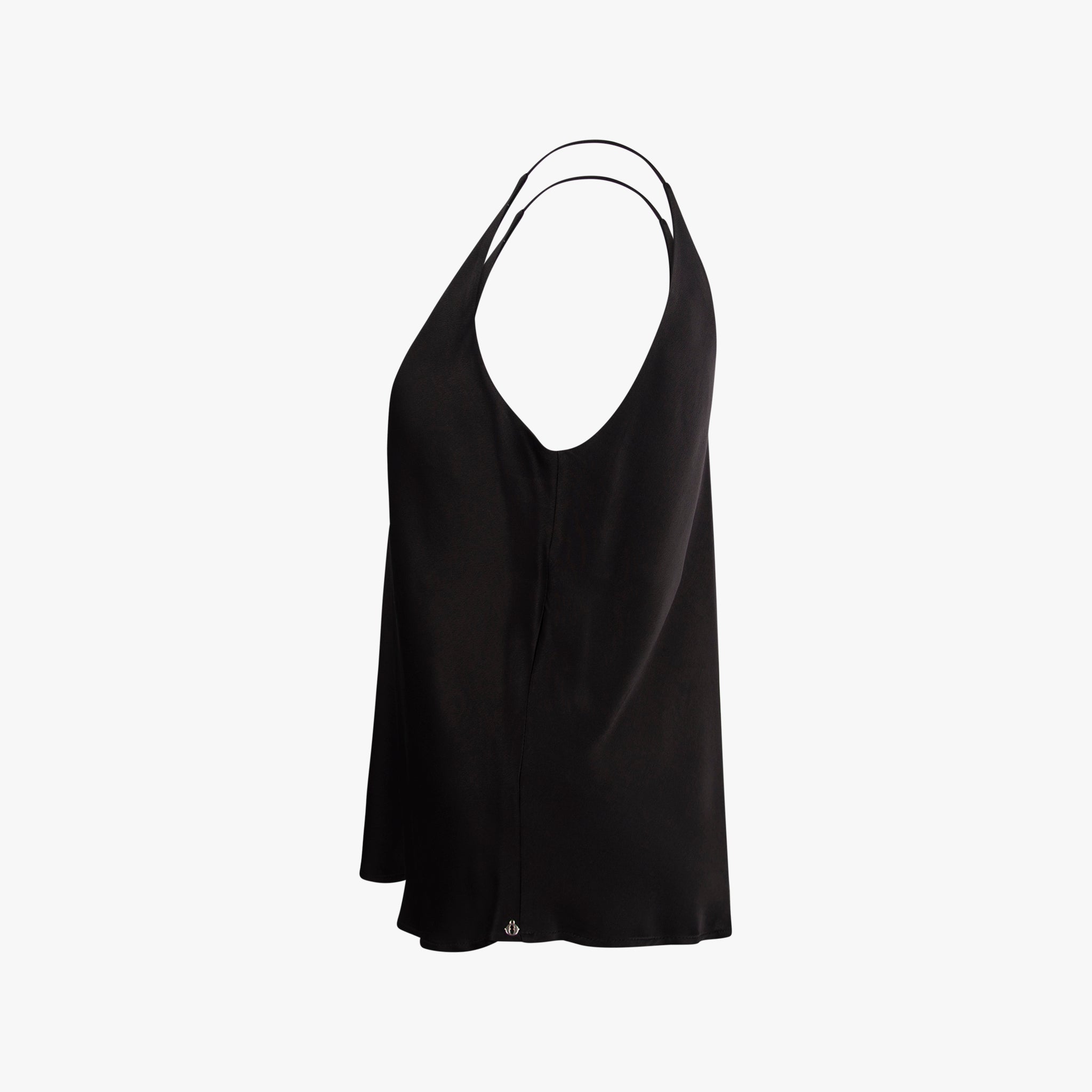Top Viskose uni | schwarz