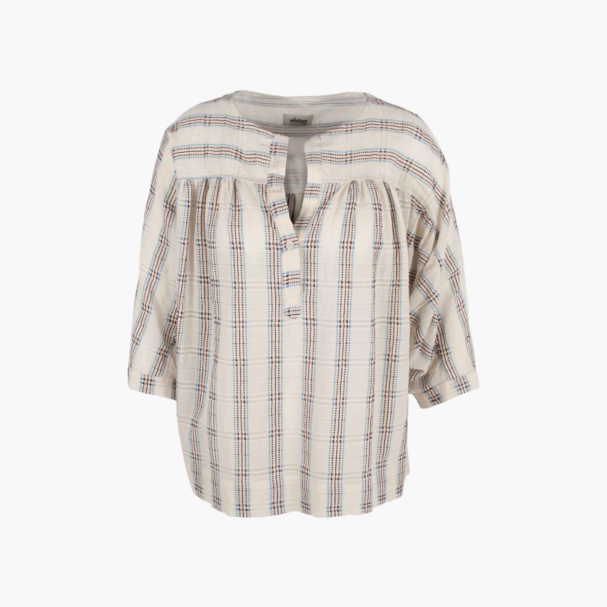 Otto´Dame, Bluse Broderieoptik, Vorderansicht | blau