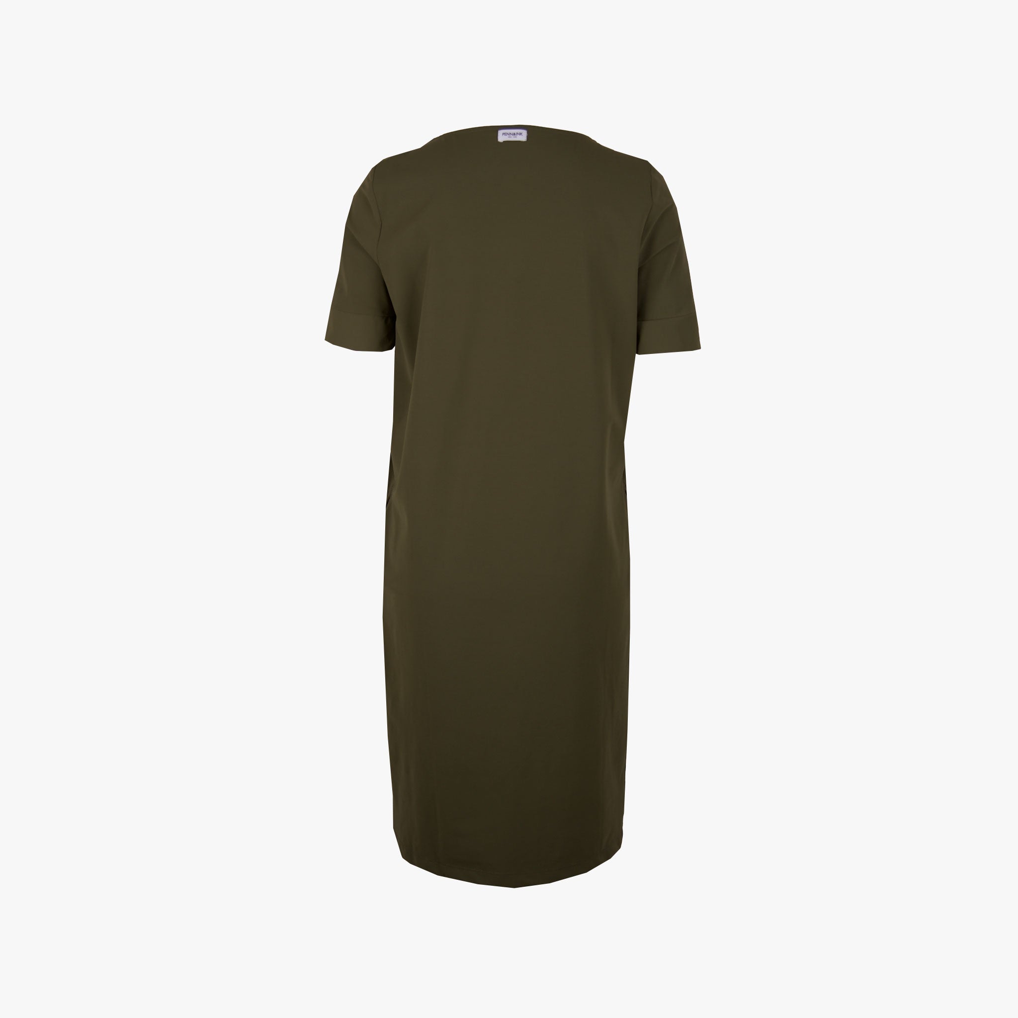 Penn & Ink Rundhals Jerseykleid | khaki