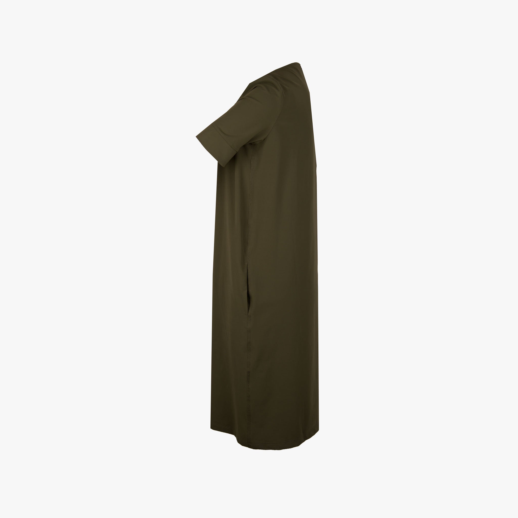 Penn & Ink Rundhals Jerseykleid | khaki