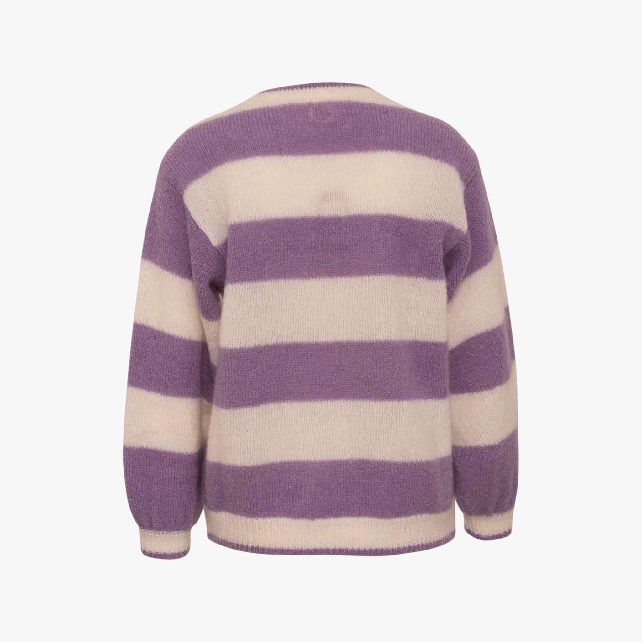 Pullover Blockstreifen | lila-weiß